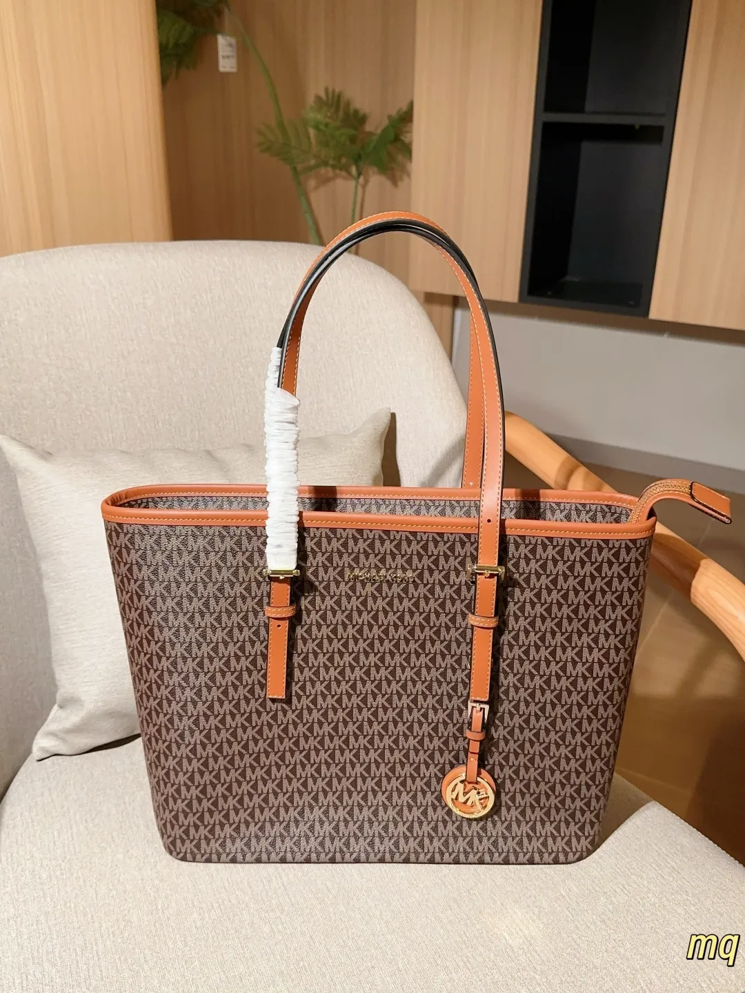 💰125 无盒 MICHAEL KORS/mk 经典迈克高仕JetSet托特包tote 大容量购物袋 尺寸32&times;27&times;12