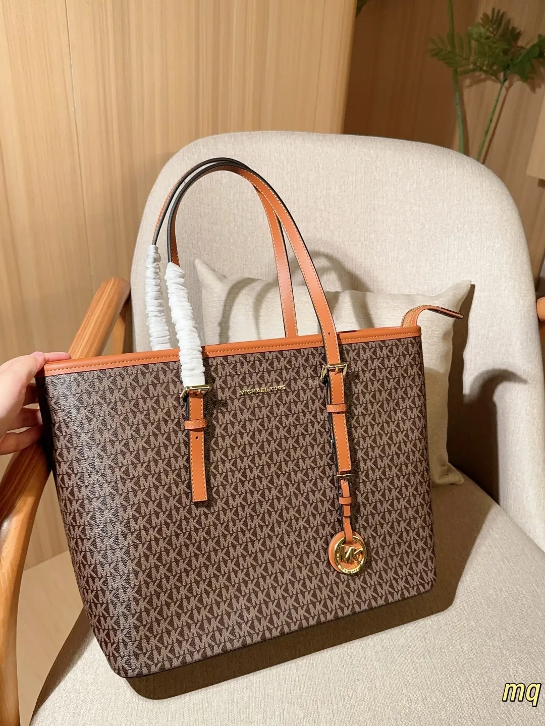 💰125 无盒 MICHAEL KORS/mk 经典迈克高仕JetSet托特包tote 大容量购物袋 尺寸32&times;27&times;12