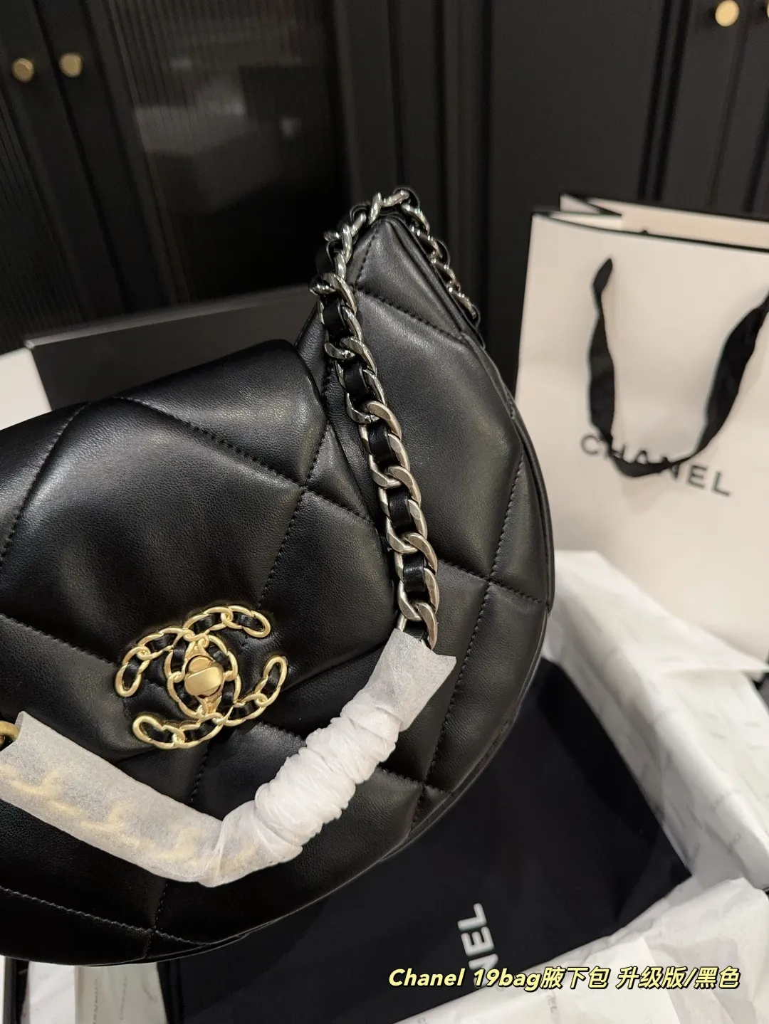 ✅升级版P180全套包装⚠️尺寸25.17 香奈儿Chanel 19bag腋下包 腋下饺子包 半月包