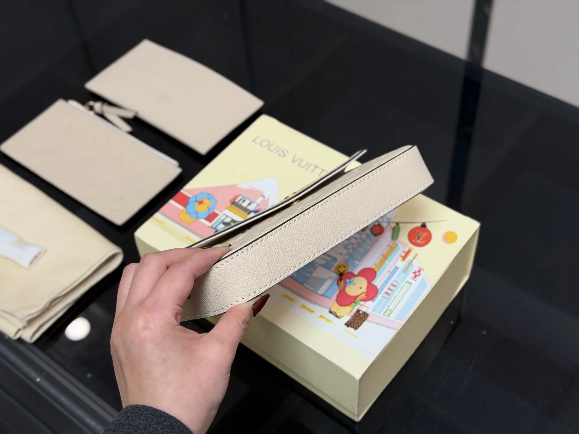 ¥155 配折叠盒 size:22*13cm Lv 三件套 最好用最方便的一款 三合一包包 质量全面升级 原版布内里 ⚠️⚠️