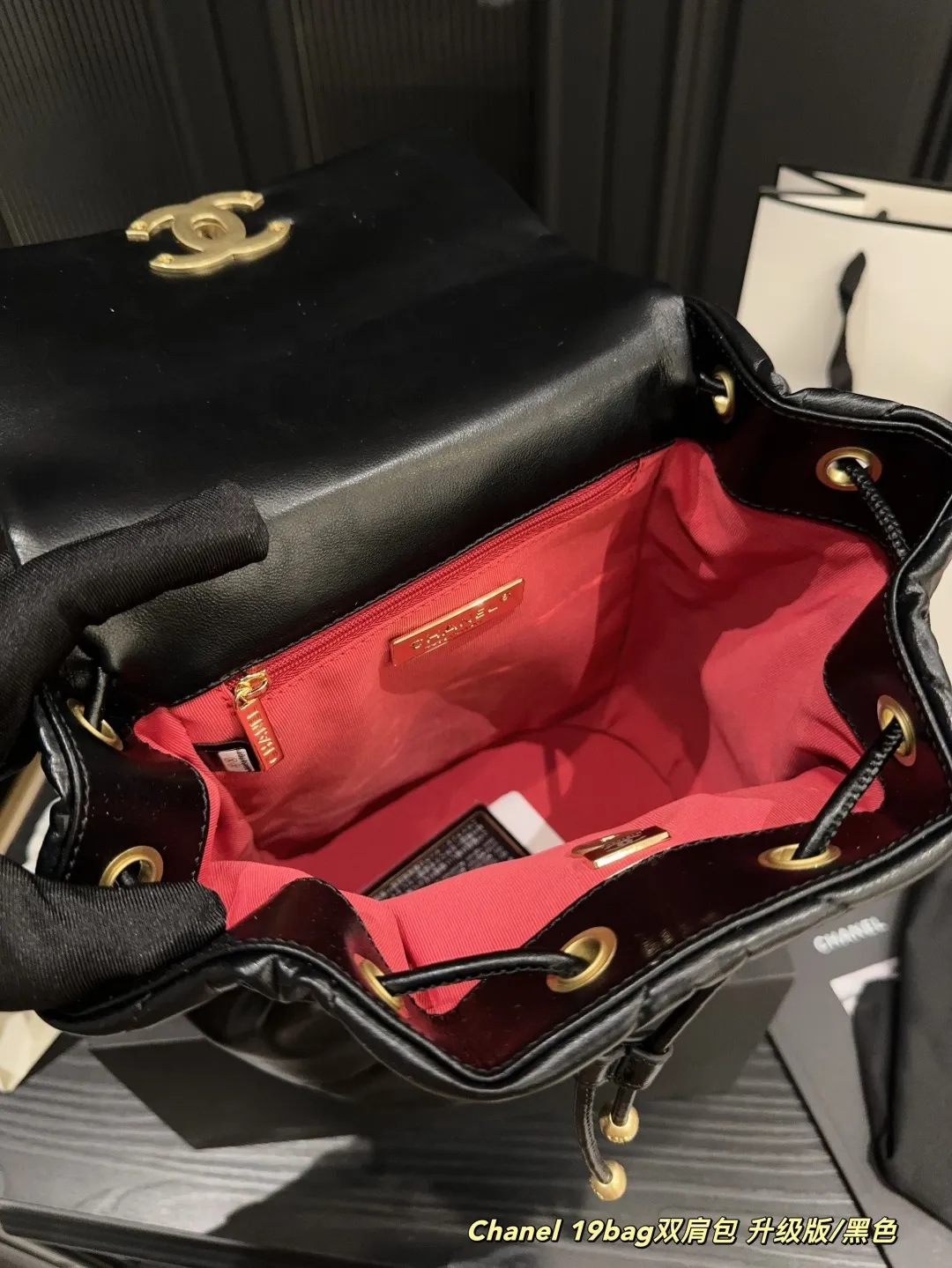 ✅升级版P200折叠盒⚠️尺寸20.24 香奈儿Chanel 19bag双肩包