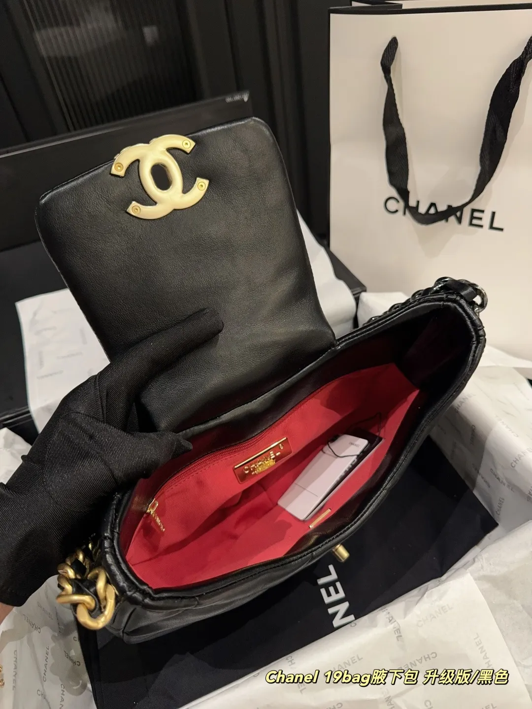 ✅升级版P180全套包装⚠️尺寸25.17 香奈儿Chanel 19bag腋下包 腋下饺子包 半月包