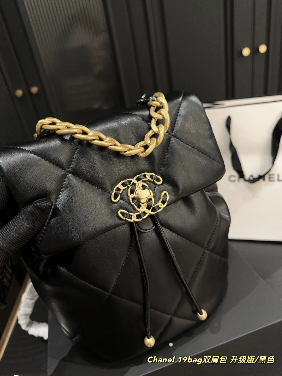 ✅升级版P200折叠盒⚠️尺寸20.24 香奈儿Chanel 19bag双肩包