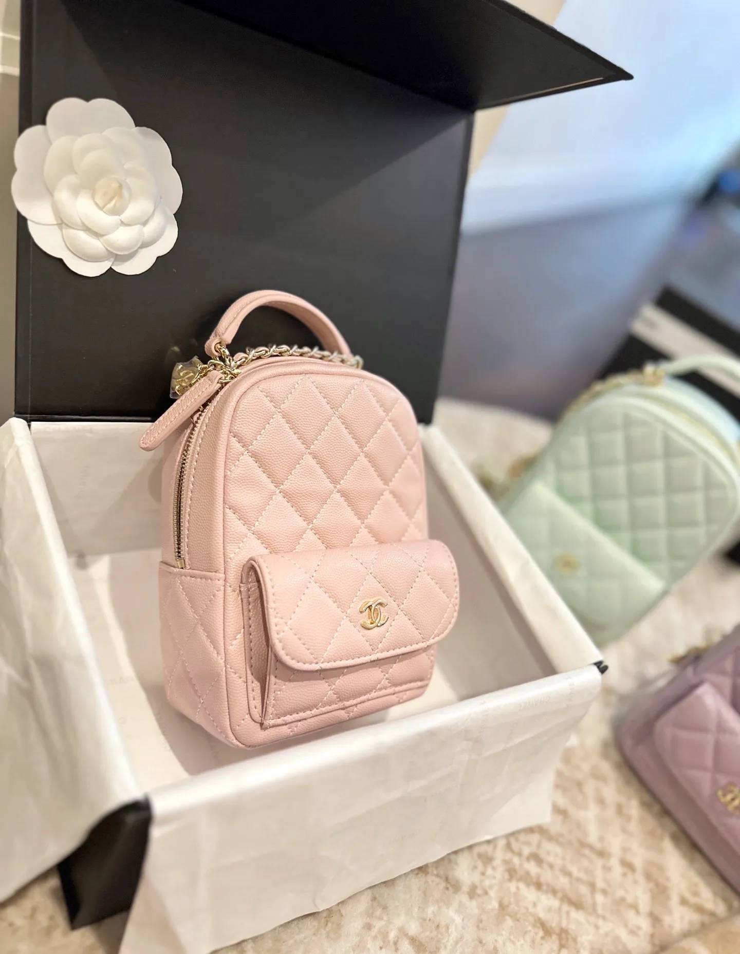 p155 顶级原单 官网双盒包装 尺寸13.18 香奈儿牛仔CHANEL mini双肩包 简直无法拒绝 超显气质 高级感十足 集美必入款