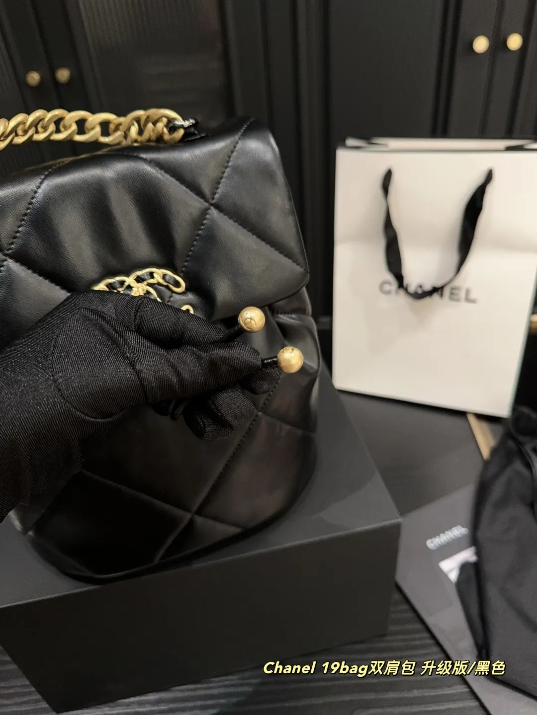✅升级版P200折叠盒⚠️尺寸20.24 香奈儿Chanel 19bag双肩包