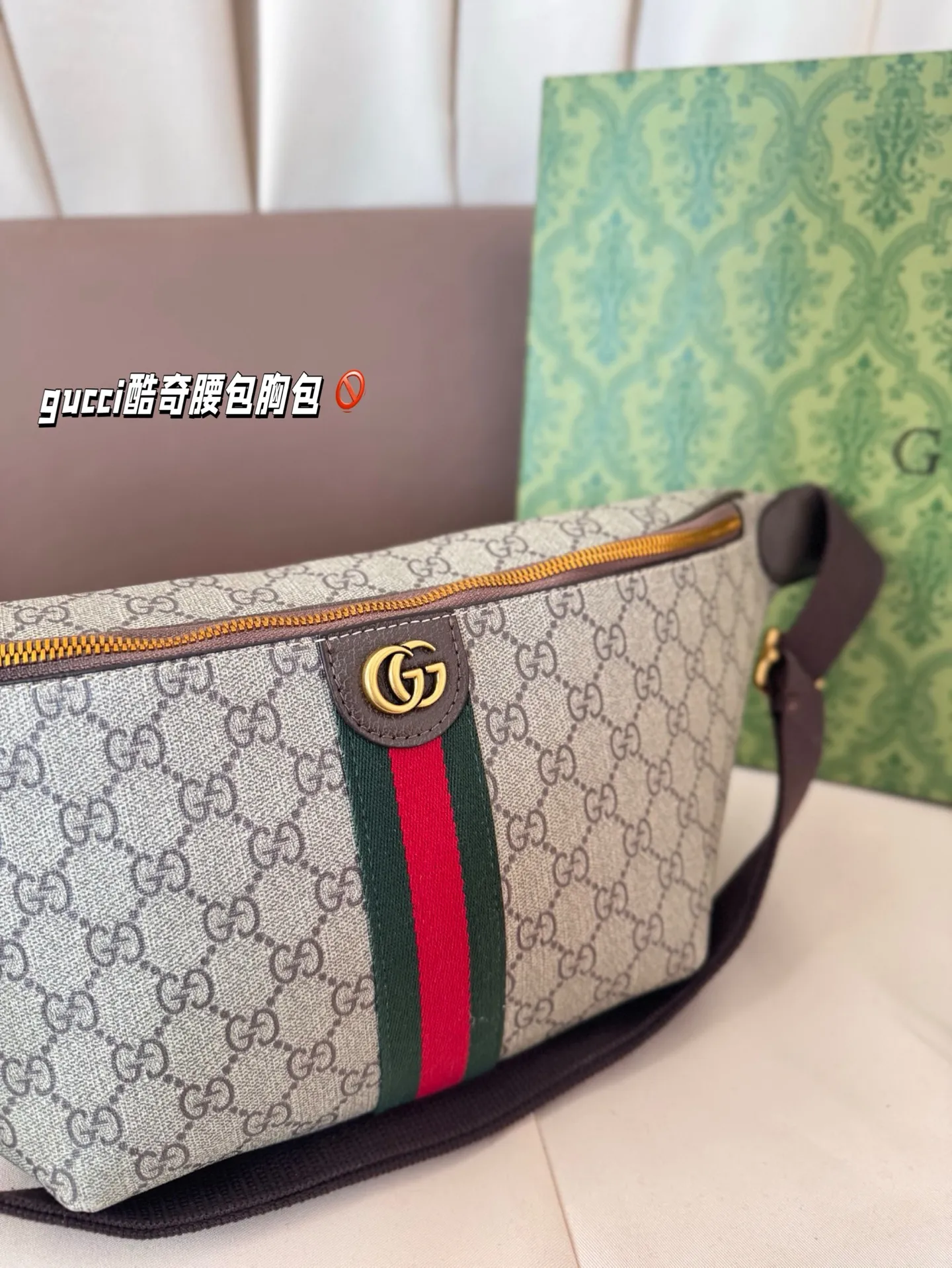 P125 gucci酷奇腰包胸包 经典时尚 人手必备 四季款 超百搭 尺寸 49*20