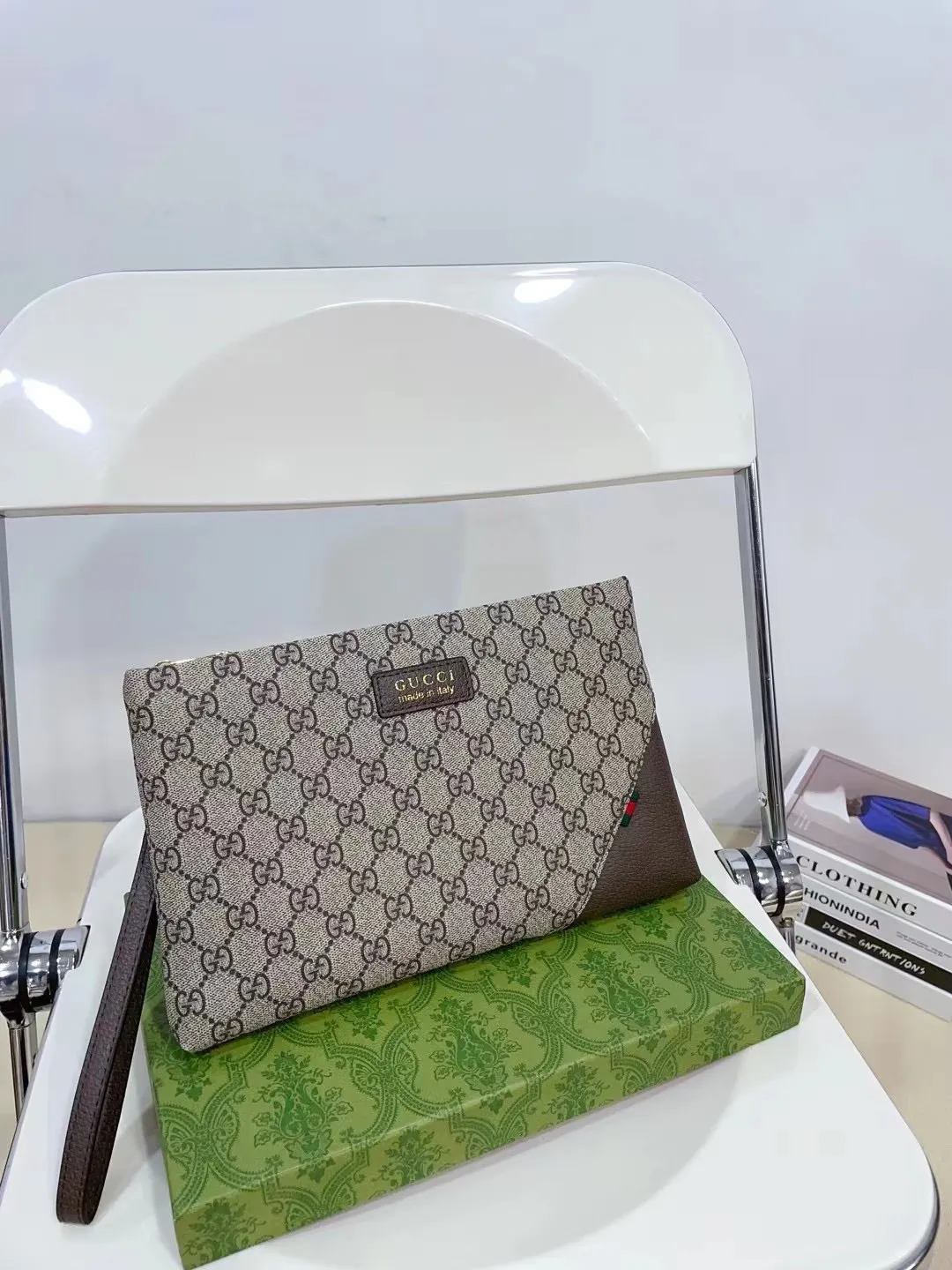 👑💰90礼盒包装 Gucci 古奇 酷奇手拿包 卡包钱包多功能男包 采用精湛镶嵌细工,实物拍摄 原厂原版面料 配送防尘袋 礼盒30.18cm