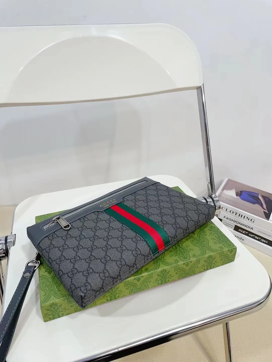 👑💰90礼盒包装 Gucci 古奇 酷奇手拿包 卡包钱包多功能男包 采用精湛镶嵌细工，实物拍摄 原厂原版面料 配送防尘袋 礼盒30.18cm