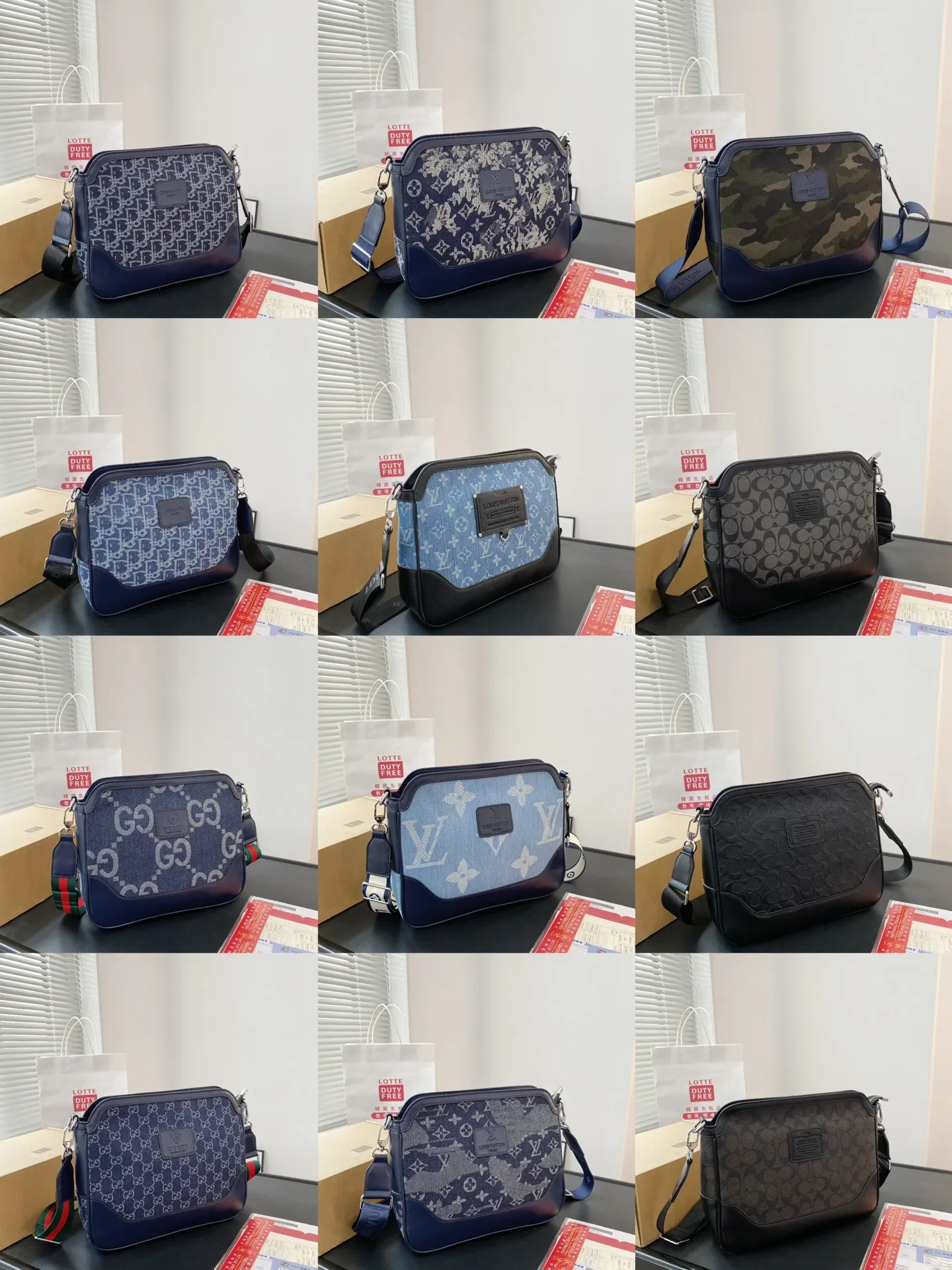 🅿️ 125✅ 尺寸29*24 LV Gucci 蔻驰 迪奥丹宁单肩包 男包 斜挎包 采用经典百搭 实物拍摄 原厂原版面料 高端品质 0215