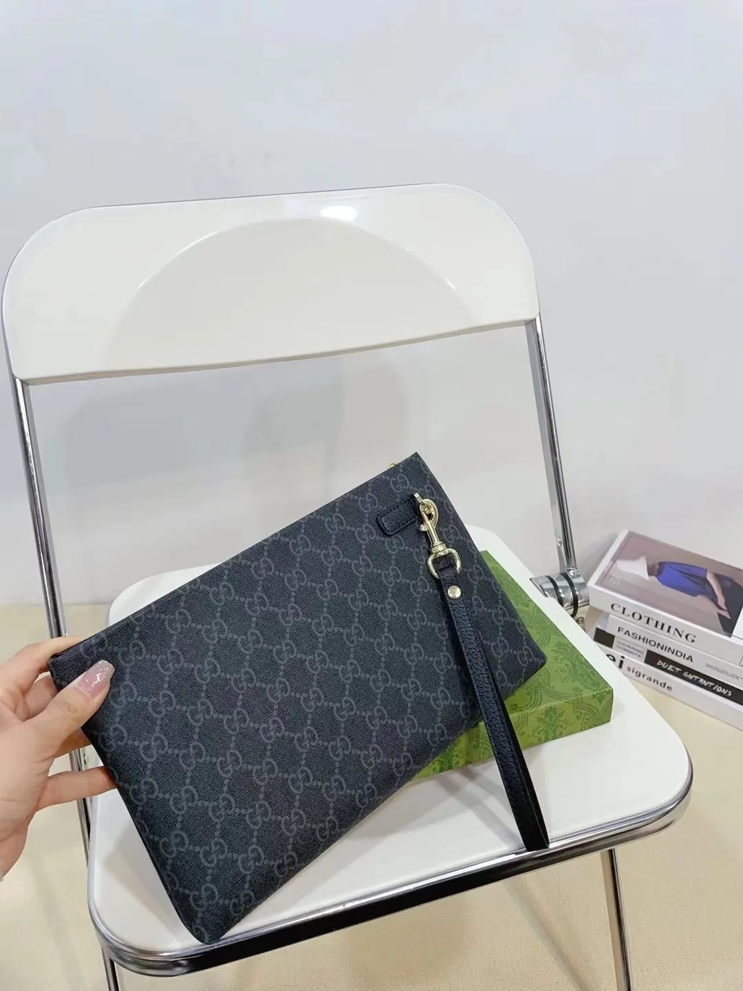 👑💰90礼盒包装 Gucci 古奇 酷奇手拿包 卡包钱包多功能男包 采用精湛镶嵌细工，实物拍摄 原厂原版面料 配送防尘袋 礼盒30.18cm