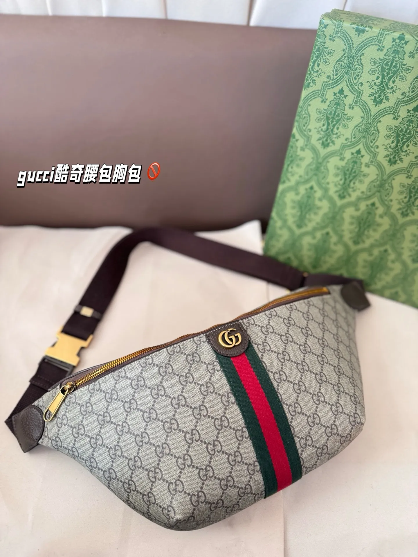 P125 gucci酷奇腰包胸包 经典时尚 人手必备 四季款 超百搭 尺寸 49*20