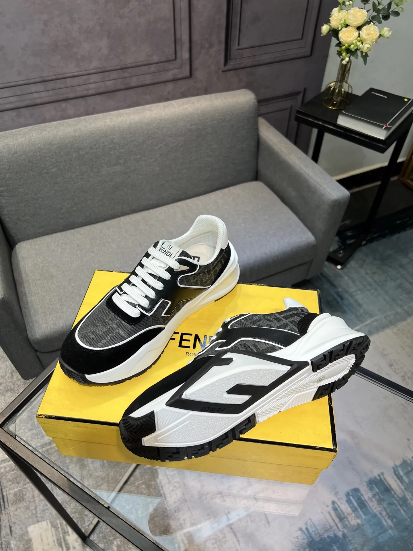 💰&yen;310 芬迪（FENDI）男士时尚休闲鞋👟爆款热卖🔥官网1:1复刻⬆️原单品质 -原版皮料- 原版透气网里 原版大底 1:1复刻，码数38-44（45-46订做）