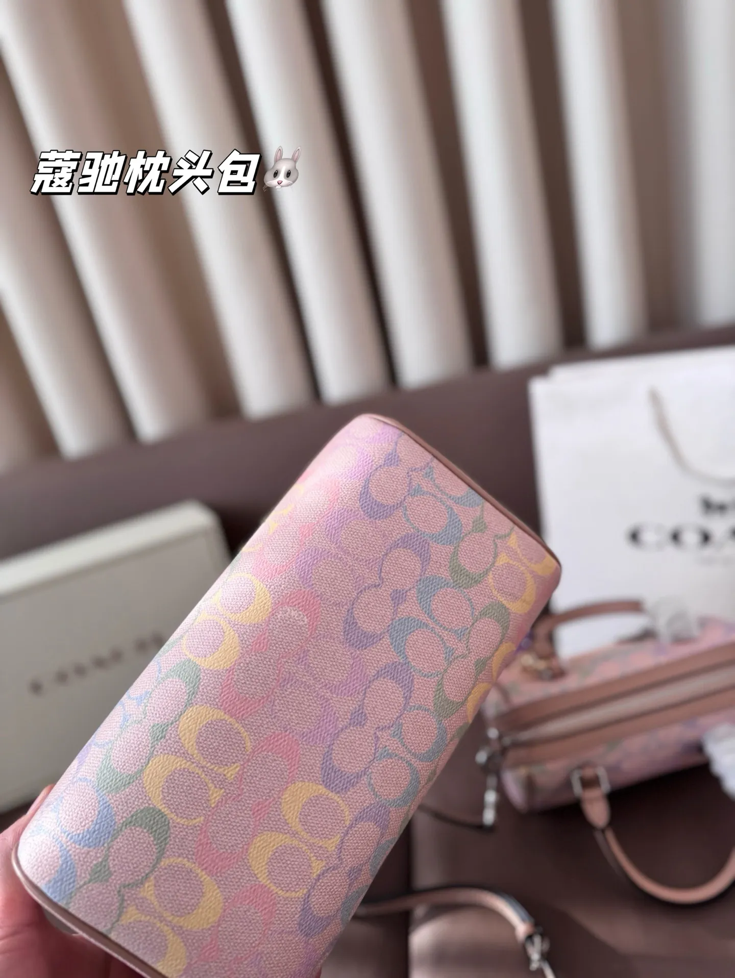 大号P180 小号P160 礼盒🎁（带挂件） 蔻驰枕头包出货 专柜同步 最新款 ❤️❤️🔥超级实用的款式 手提 斜挎多用款 原版电镀五金带logo 超级大牌 内衬logo‼️时尚百搭款式 不挑年龄段 喜欢的抓紧自留啦 尺寸：大25*17 小17*12