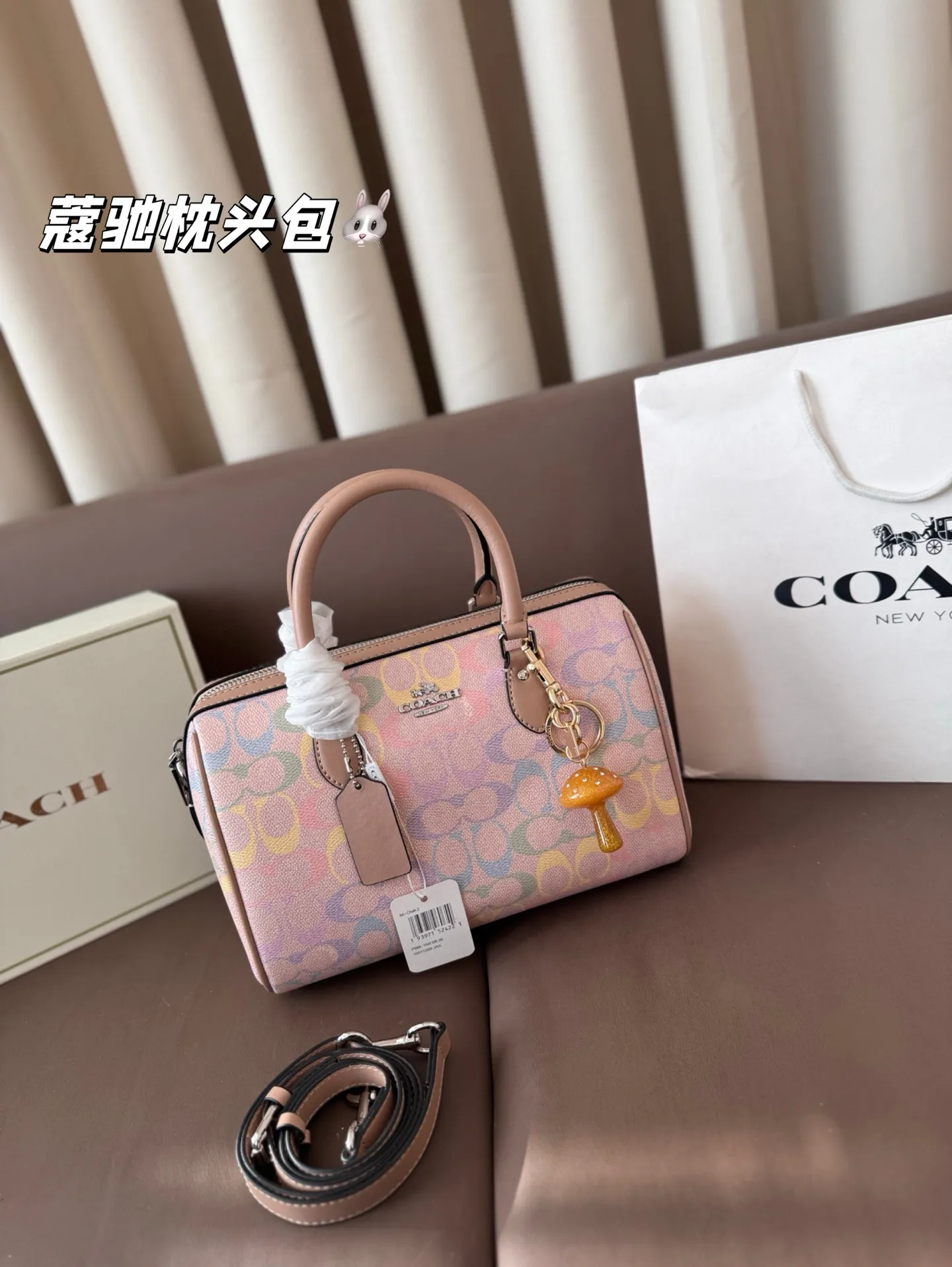 大号P180 小号P160 礼盒🎁（带挂件） 蔻驰枕头包出货 专柜同步 最新款 ❤️❤️🔥超级实用的款式 手提 斜挎多用款 原版电镀五金带logo 超级大牌 内衬logo‼️时尚百搭款式 不挑年龄段 喜欢的抓紧自留啦 尺寸：大25*17 小17*12