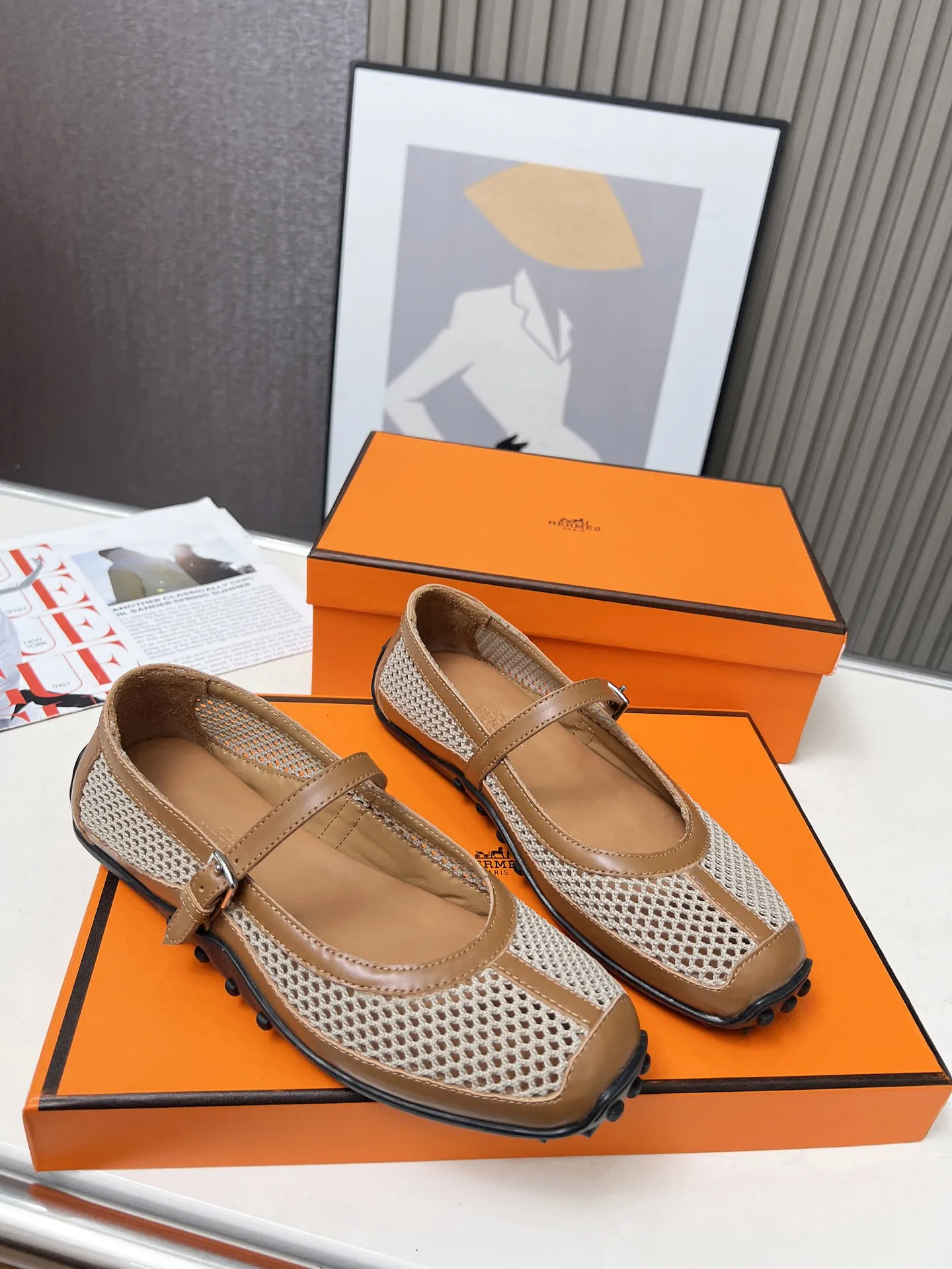 P190 Hermes 爱马仕新款！原版开发，头层牛皮面！新工艺网格！羊皮里，羊皮垫脚！35-41码