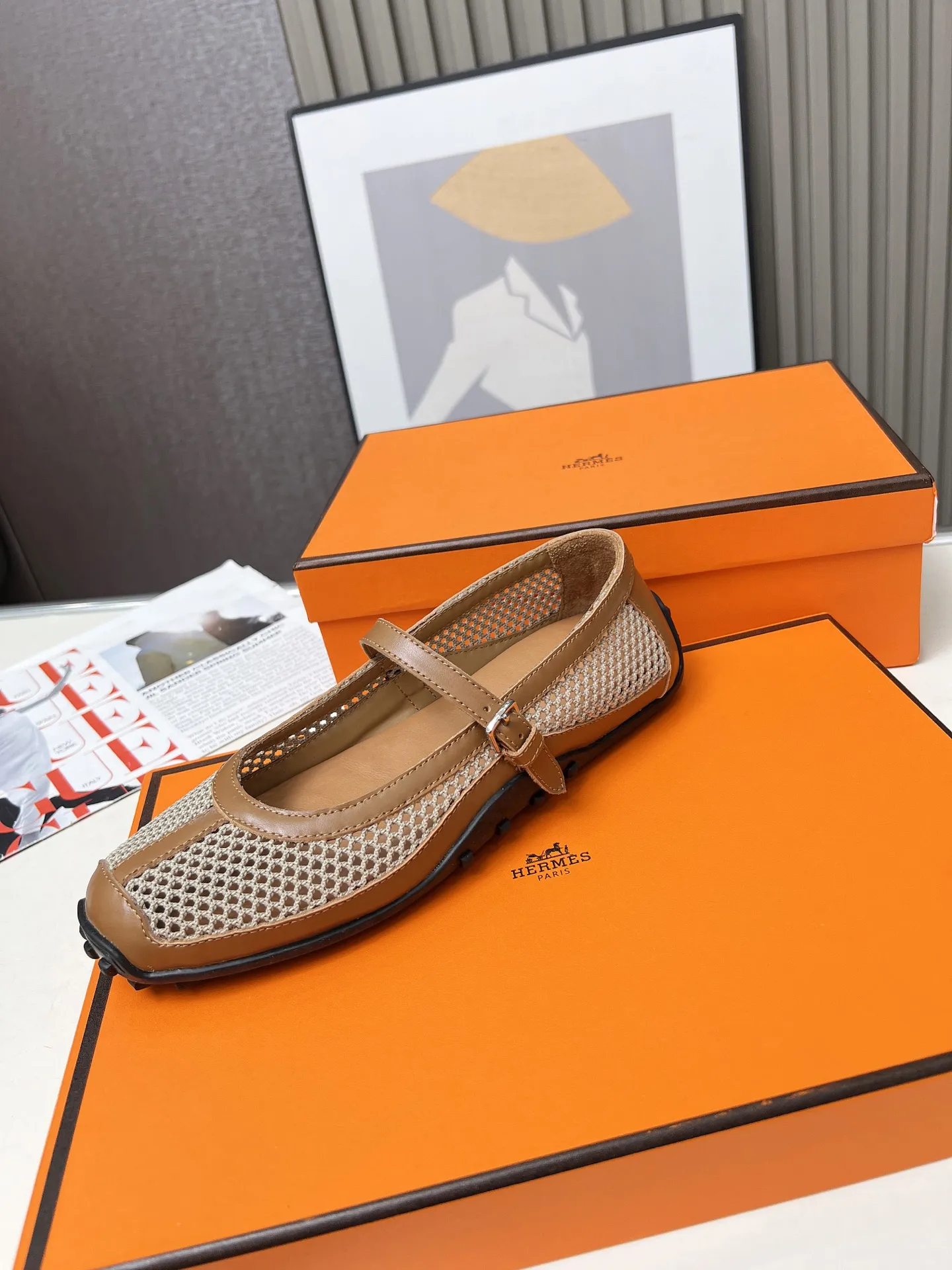 P190 Hermes 爱马仕新款!原版开发,头层牛皮面!新工艺网格!羊皮里,羊皮垫脚!35-41码