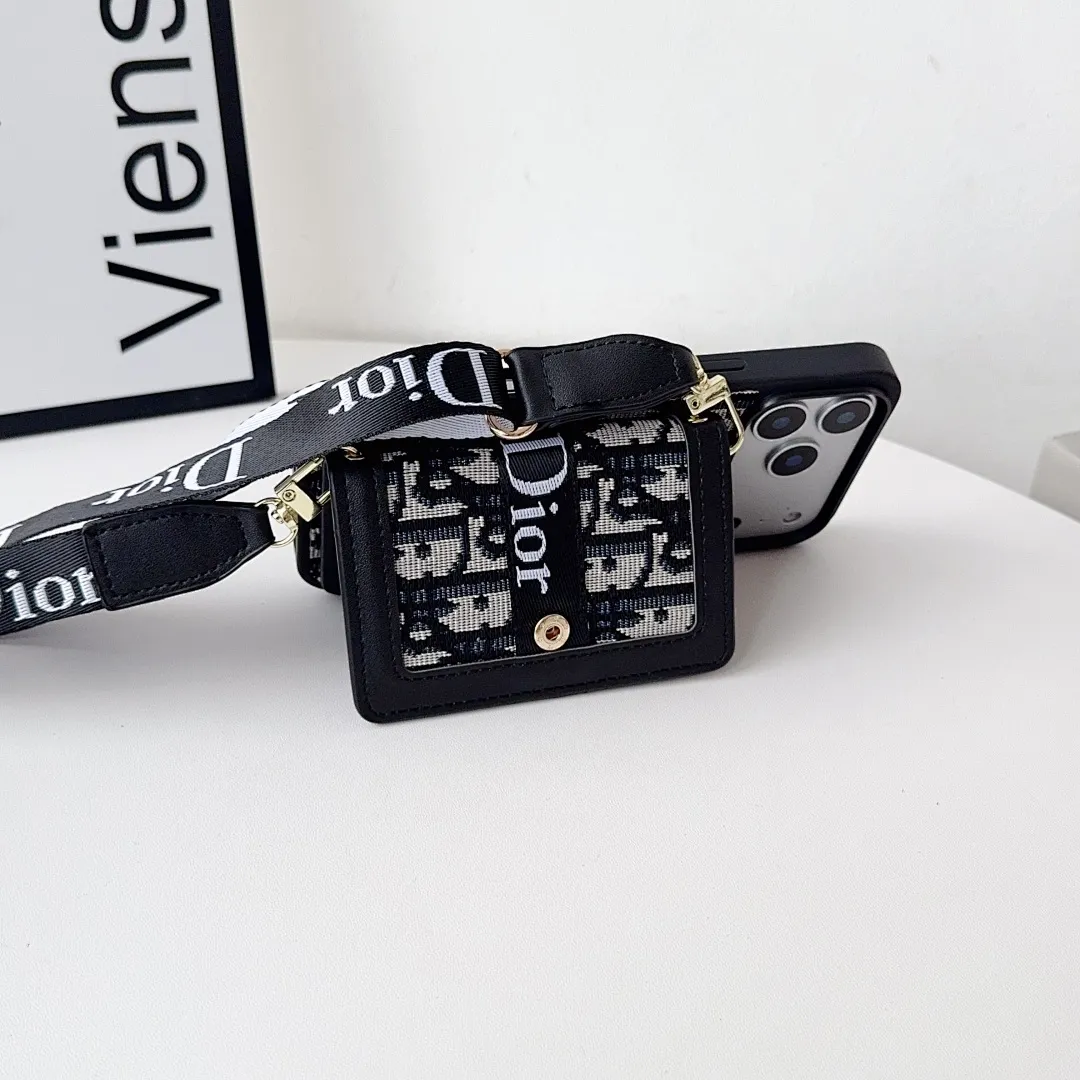 迪奥dior左右翻卡包壳+挂绳(17-17pro-17Air-17promax型号7-17pm,也有三星型号