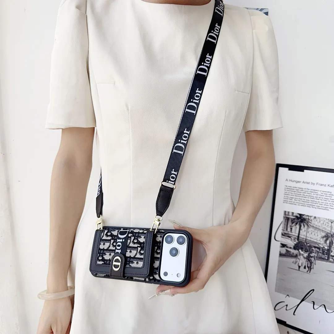 迪奥dior左右翻卡包壳+挂绳（17-17pro-17Air-17promax型号7-17pm，也有三星型号