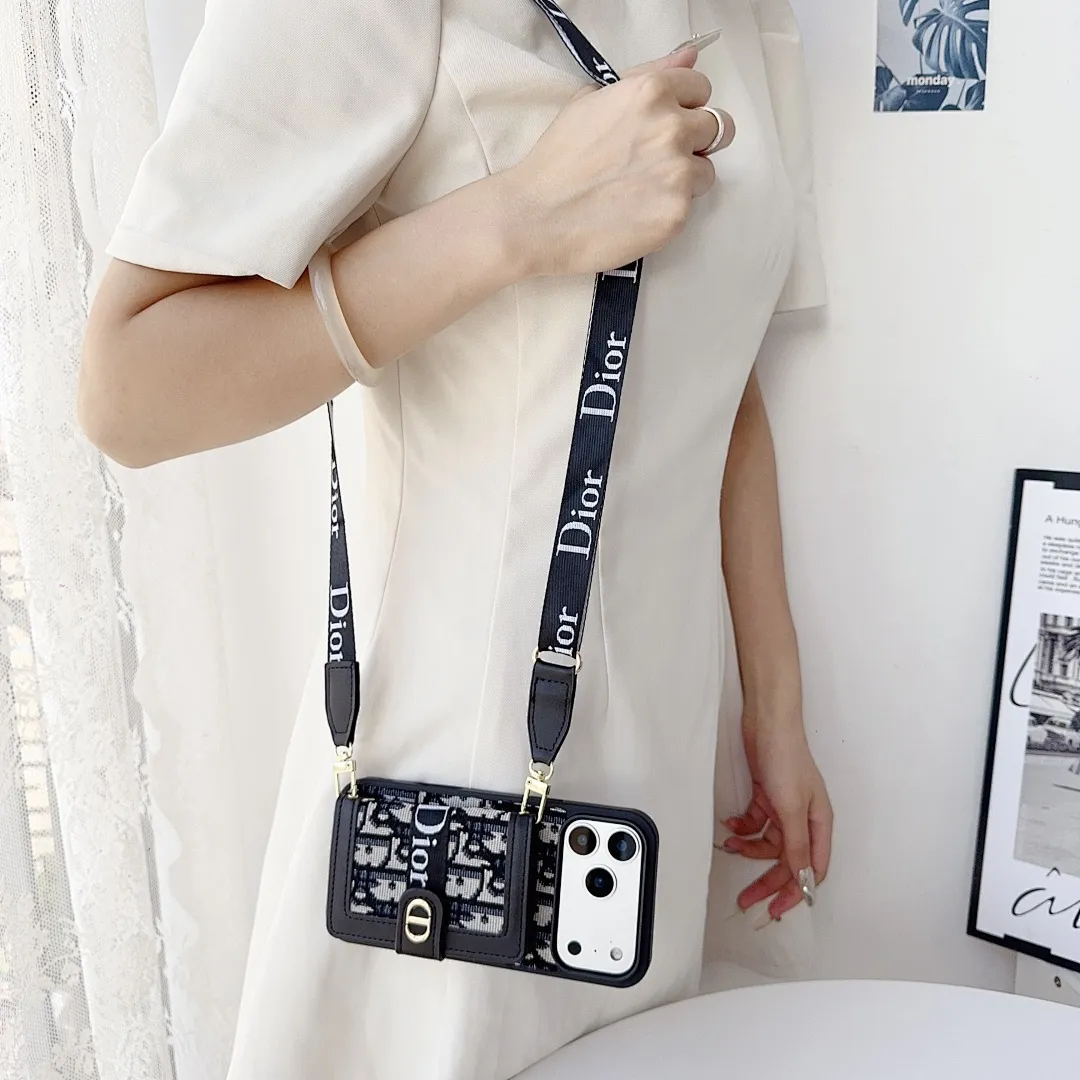 迪奥dior左右翻卡包壳+挂绳（17-17pro-17Air-17promax型号7-17pm，也有三星型号