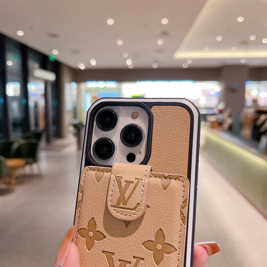 LV 压花款 上下翻卡包双色壳