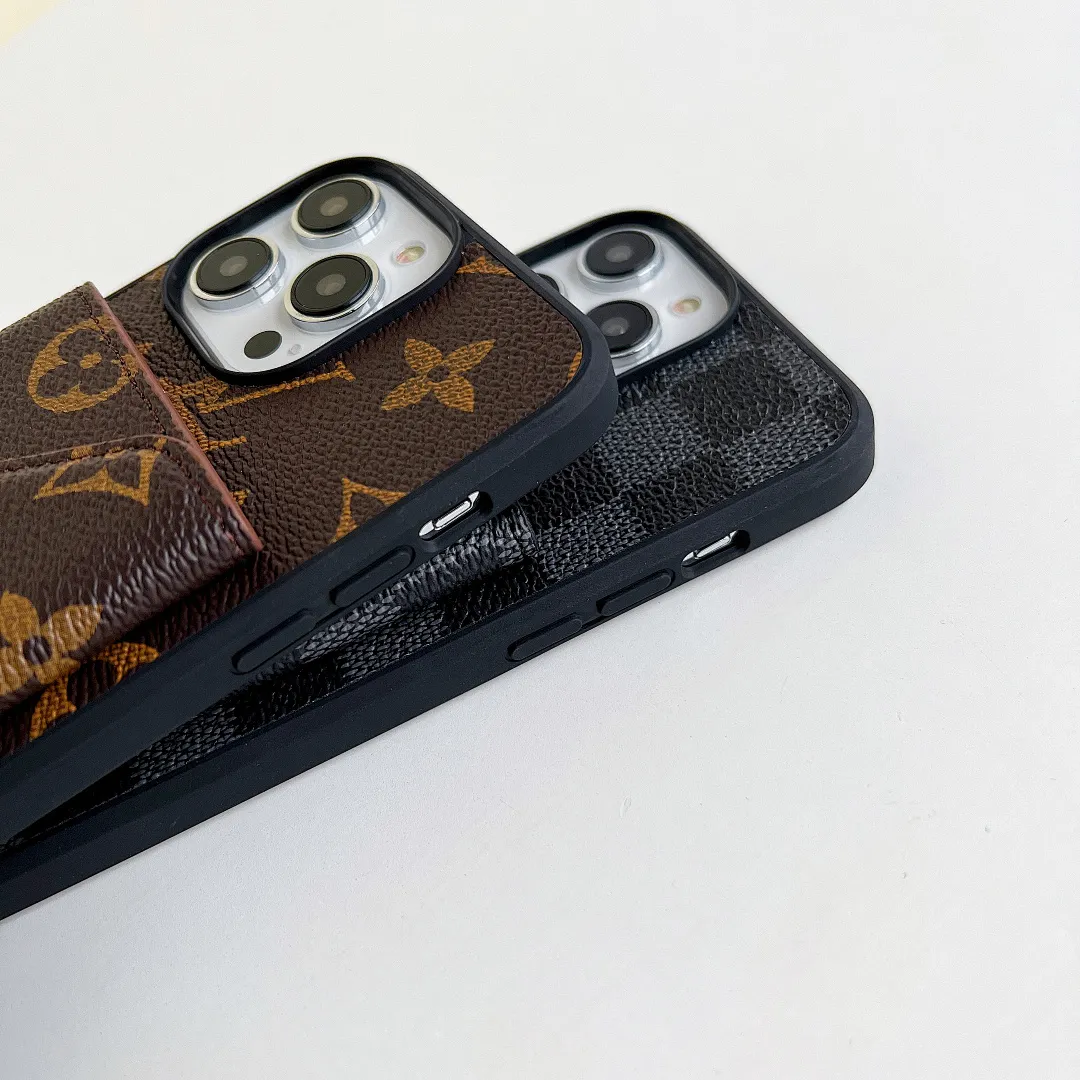 LV 格子 卡包壳三角形左右开卡包