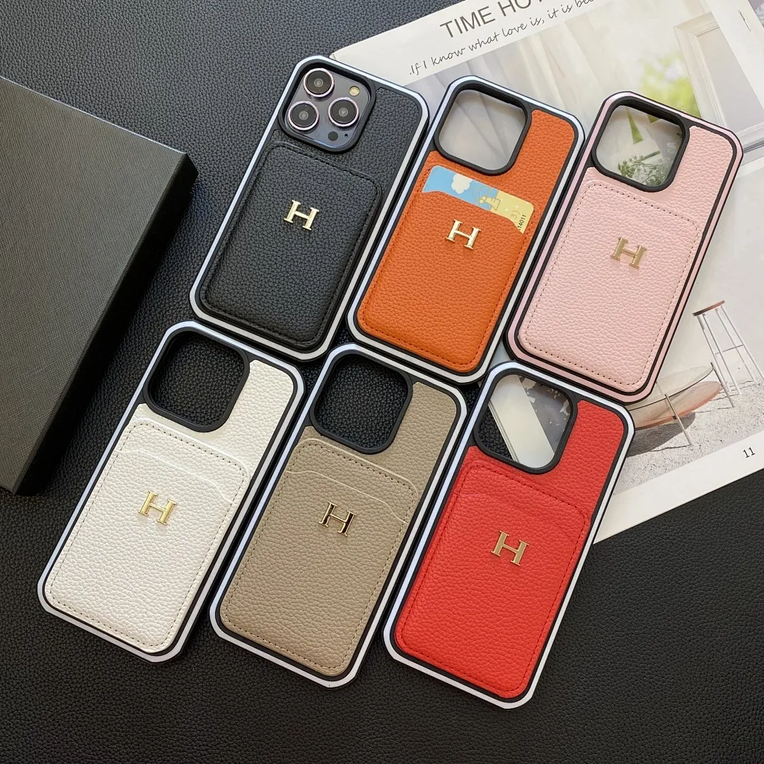 爱马仕 H金标-荔枝纹官网单插卡 双色边壳