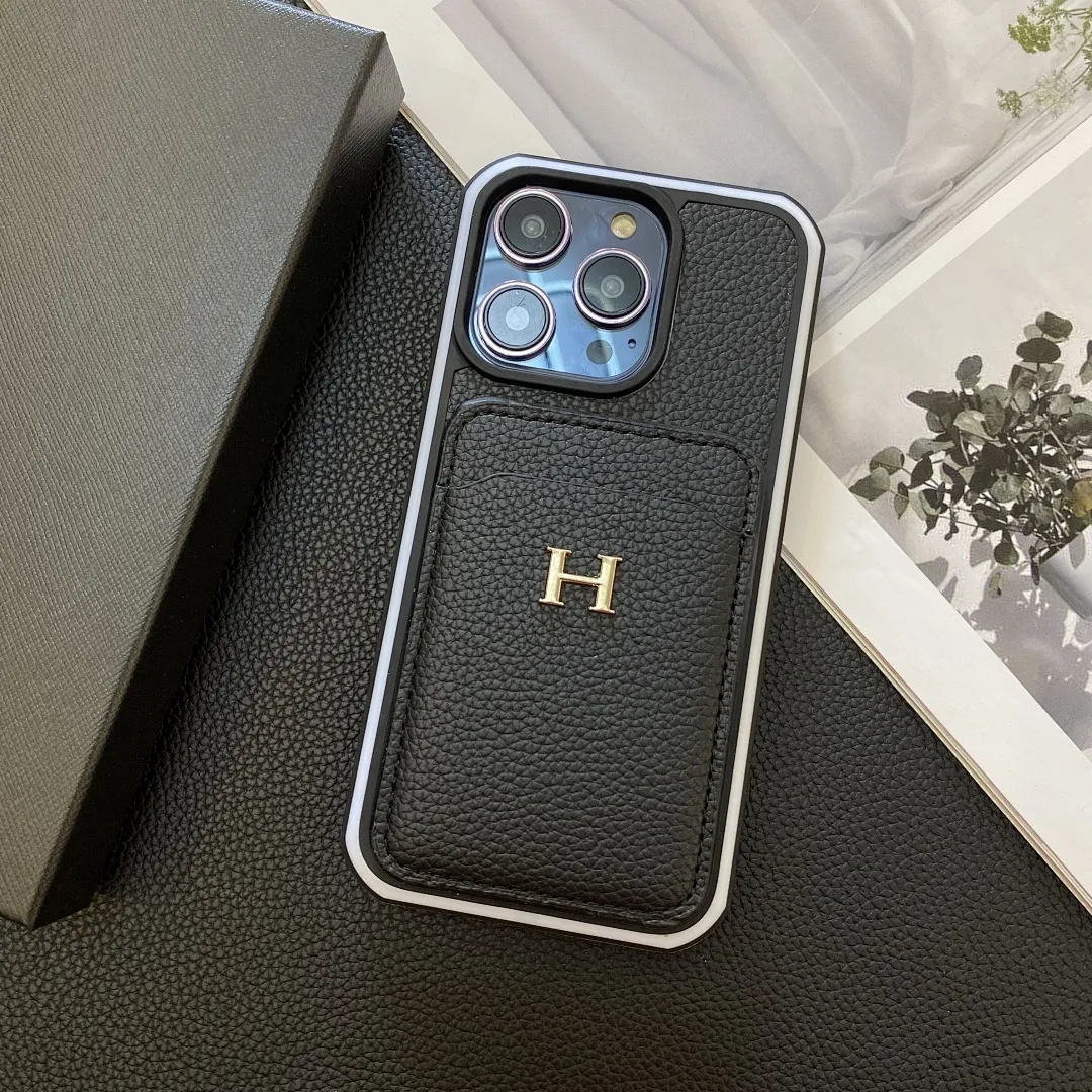 爱马仕 H金标-荔枝纹官网单插卡 双色边壳