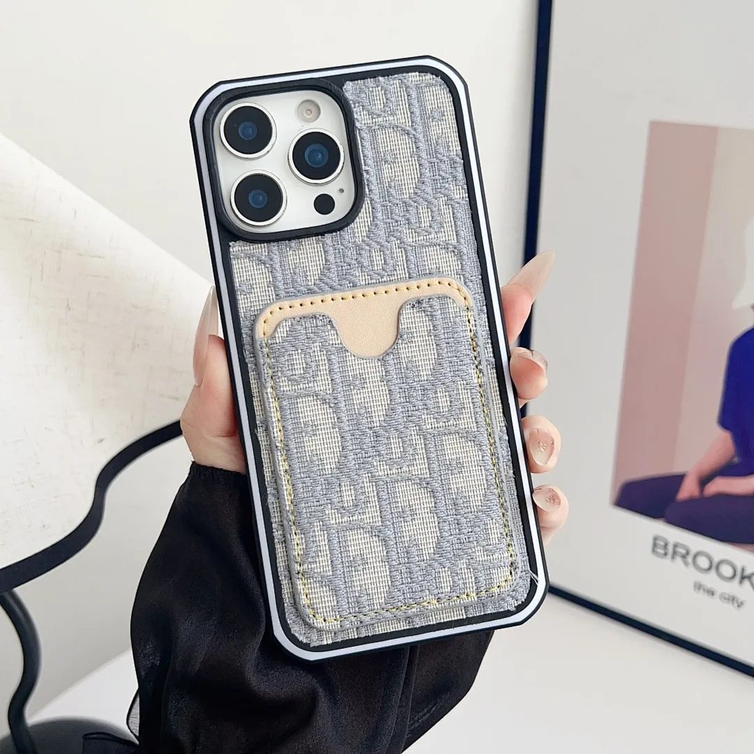 dior迪奥 牛仔 插卡 双色边单壳（11-16PM,7-11PRO和三星型号用黑色边框）