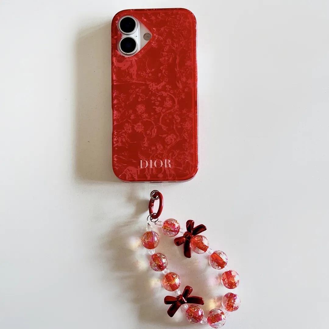Dior 红藤纹- 全包IMD+水晶球手链