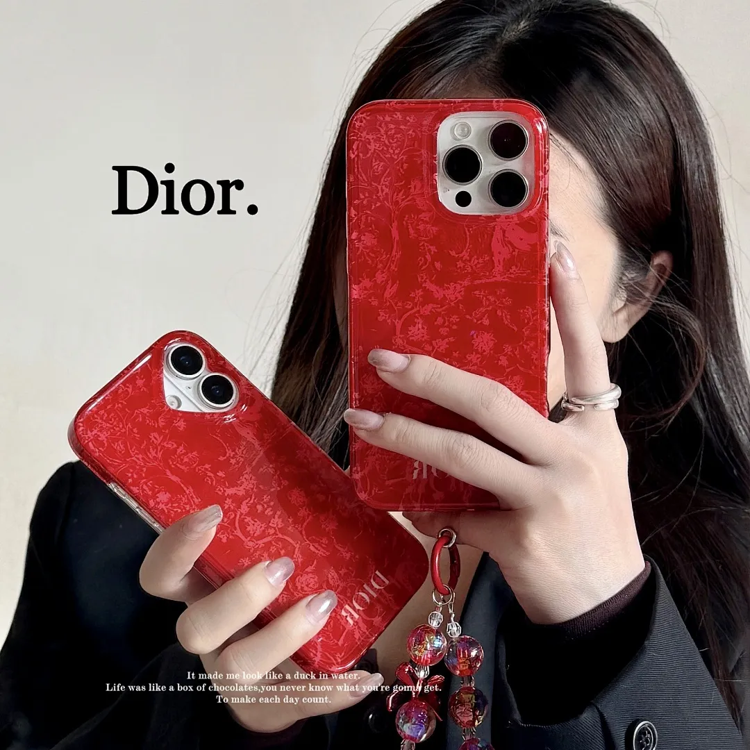 Dior 红藤纹- 全包IMD+水晶球手链