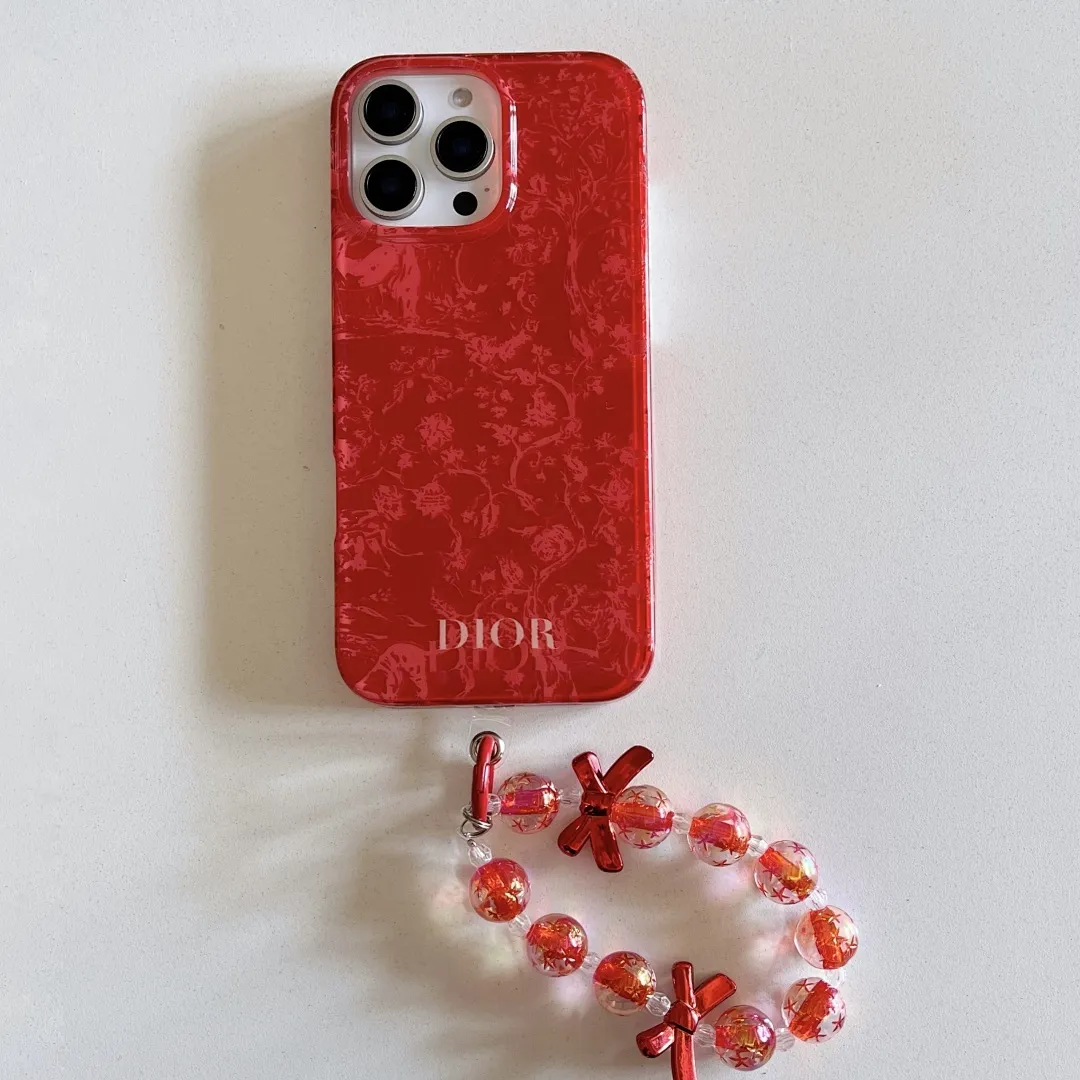 Dior 红藤纹- 全包IMD+水晶球手链