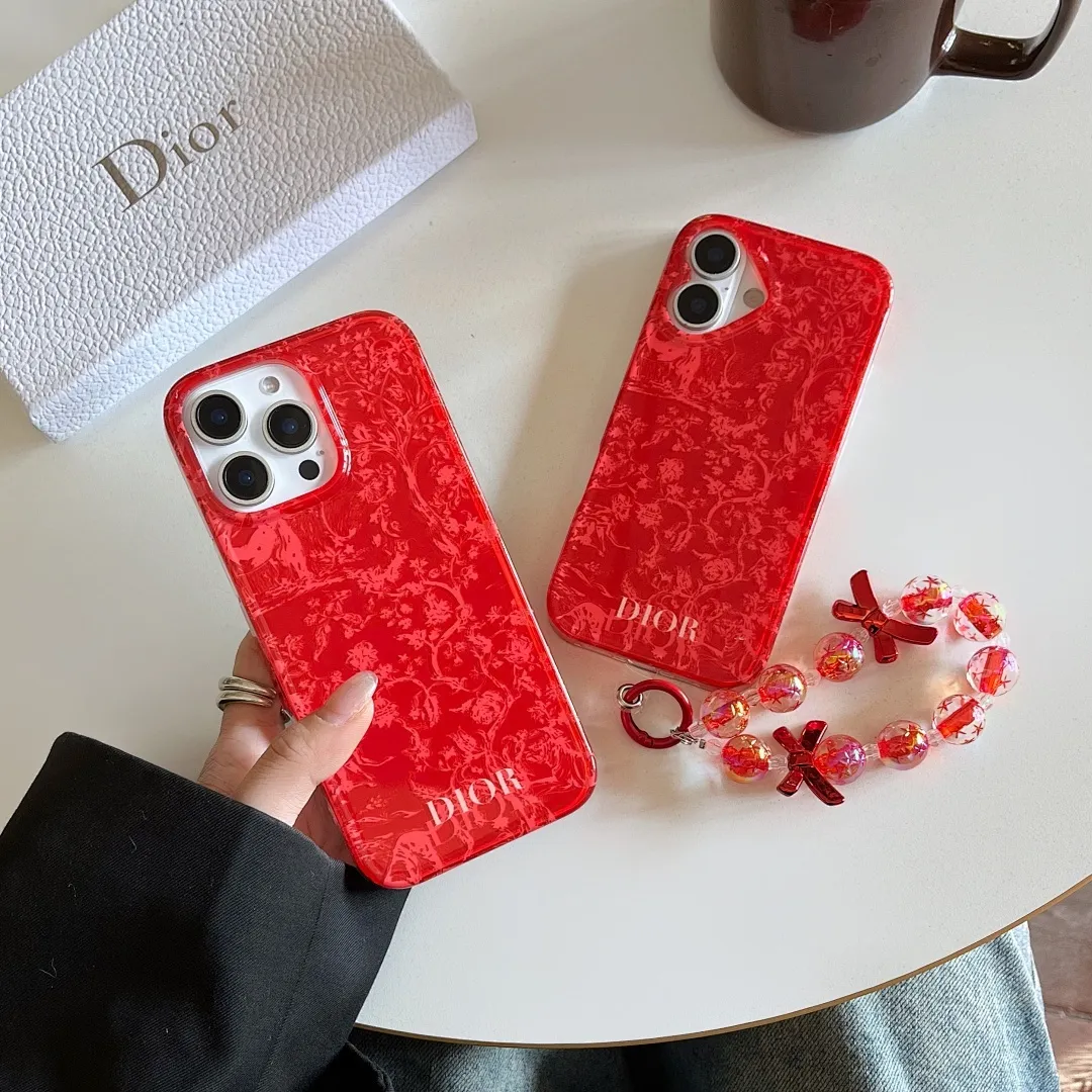 Dior 红藤纹- 全包IMD+水晶球手链