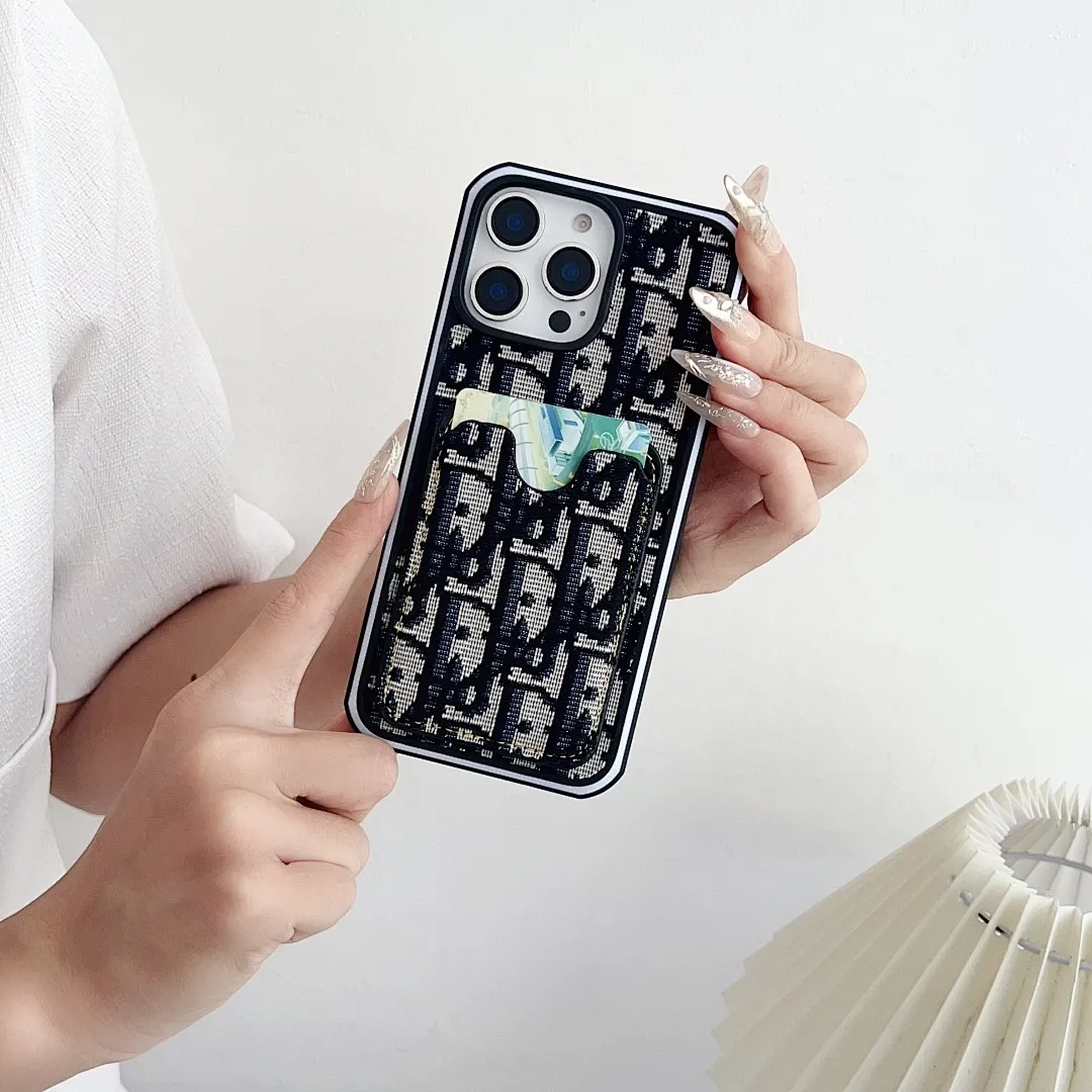 dior迪奥 牛仔 插卡 双色边单壳（11-16PM,7-11PRO和三星型号用黑色边框）