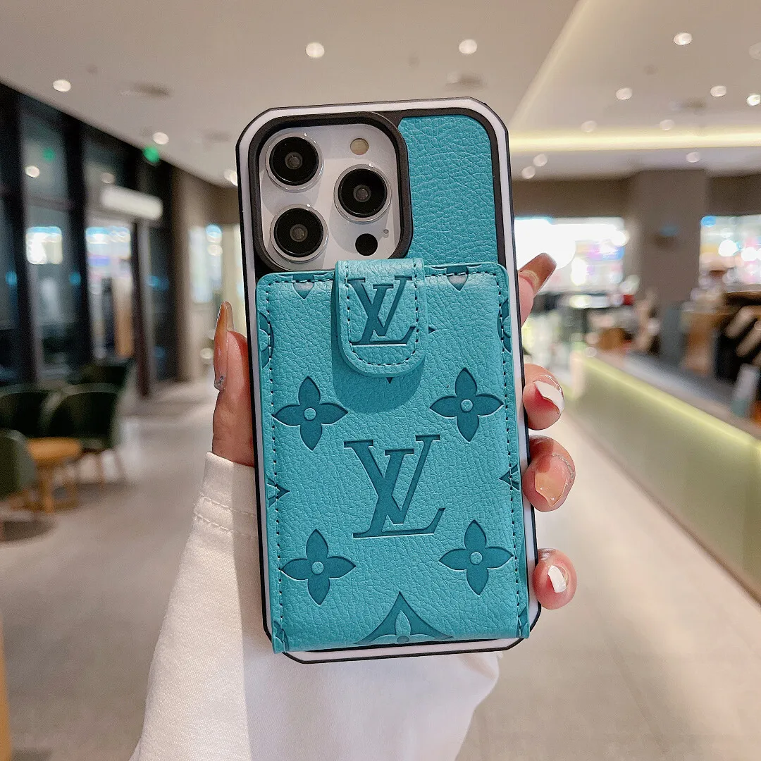 LV 压花款 上下翻卡包双色壳