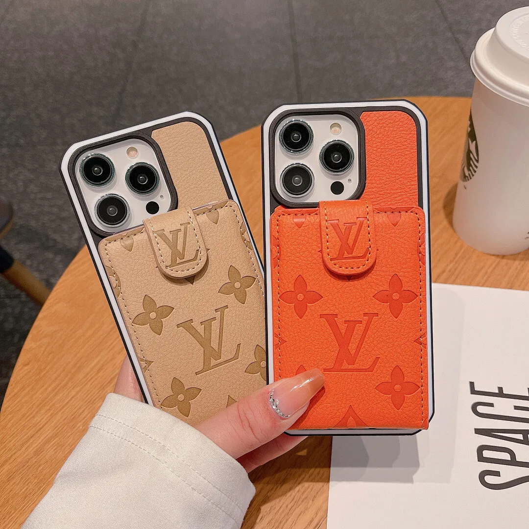 LV 压花款 上下翻卡包双色壳