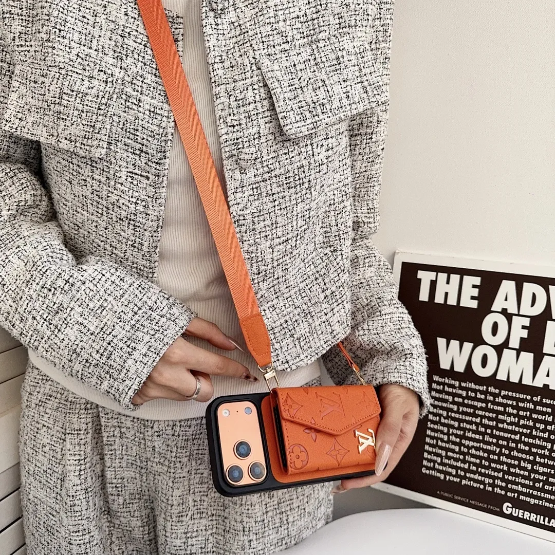 LV压花贴皮风琴卡包横款斜挎壳（型号，iPhone7-17pm，也有三星型号）