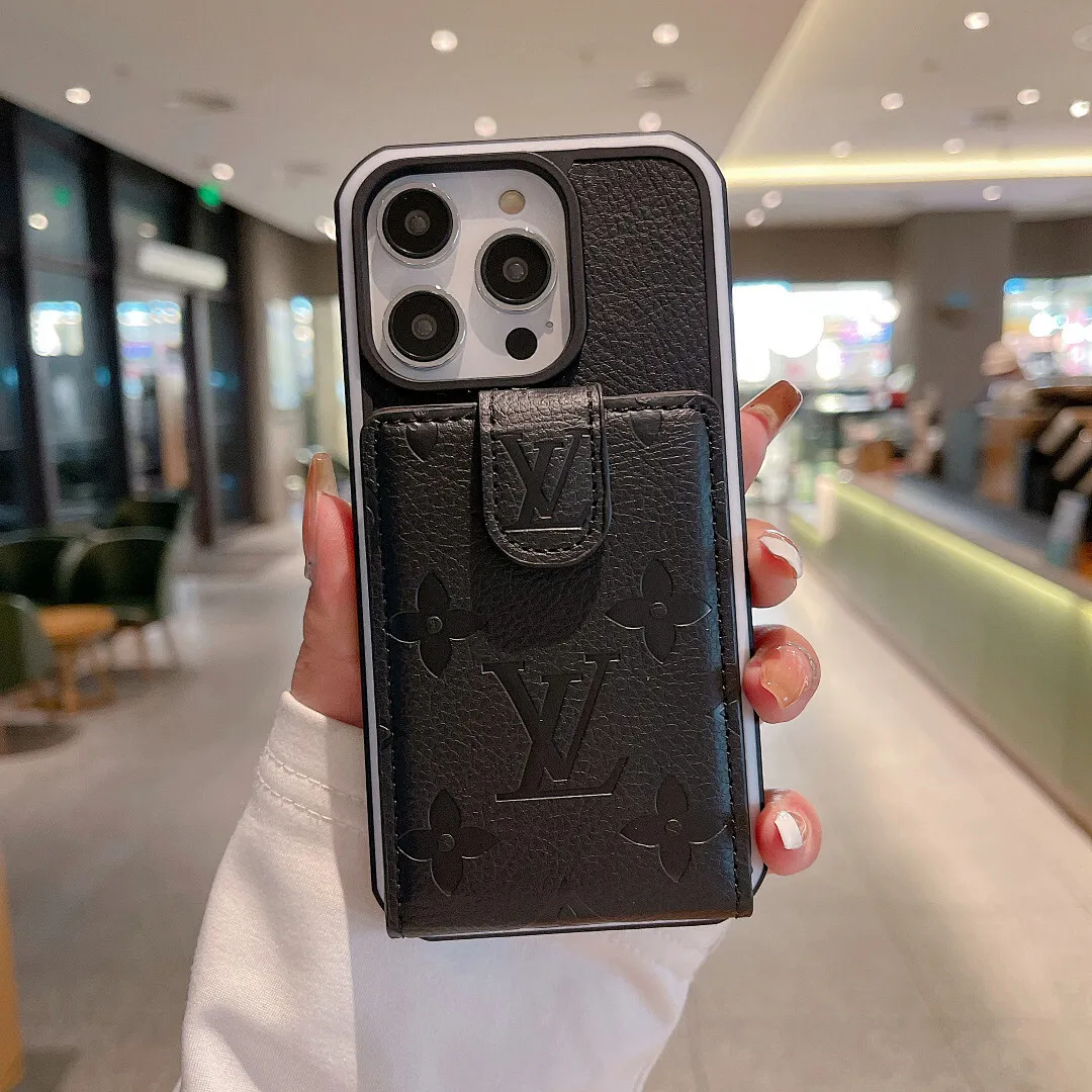 LV 压花款 上下翻卡包双色壳