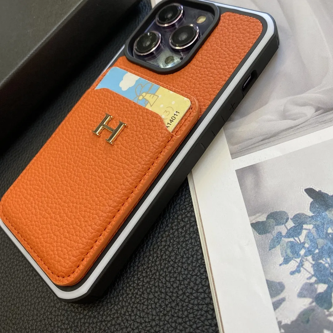 爱马仕 H金标-荔枝纹官网单插卡 双色边壳