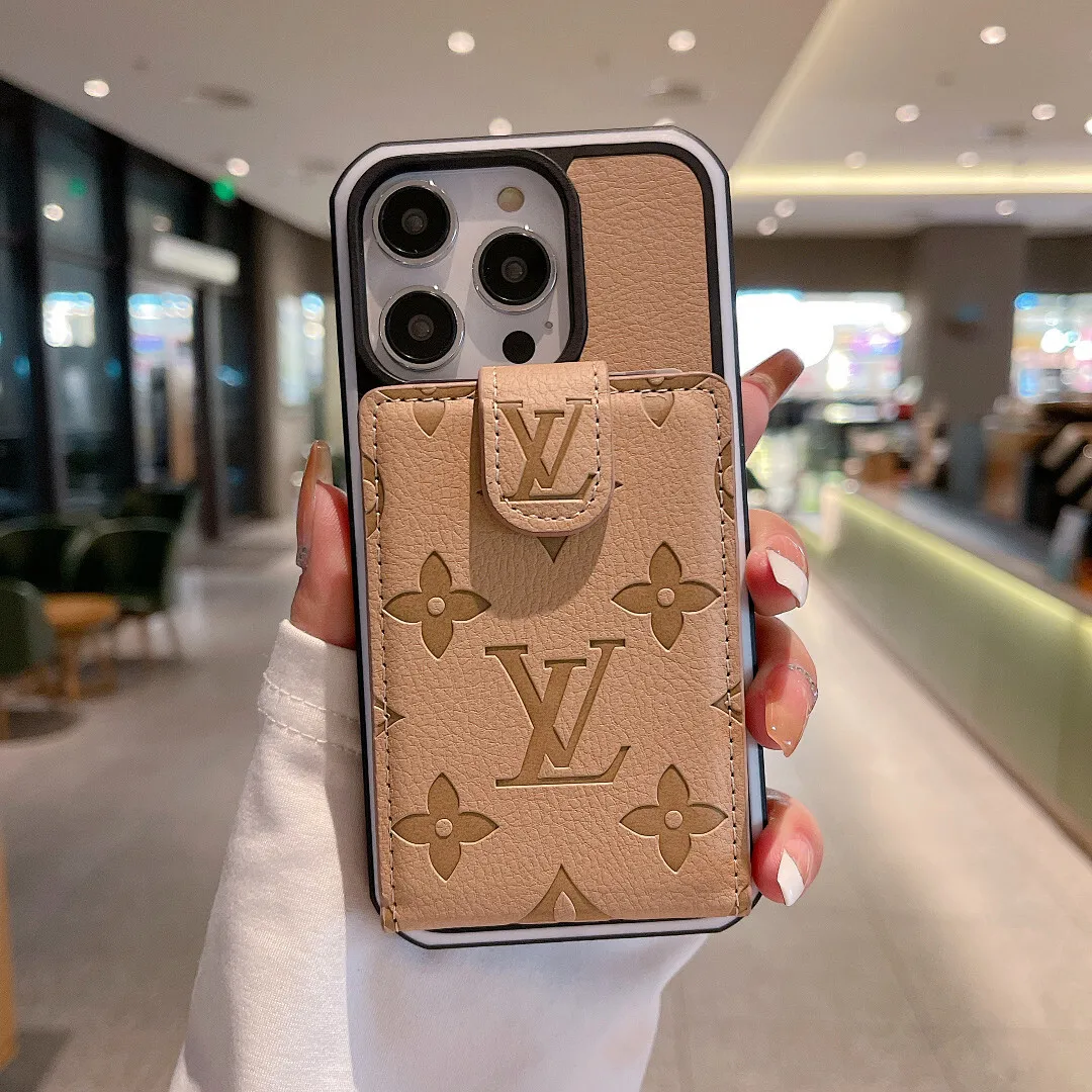 LV 压花款 上下翻卡包双色壳