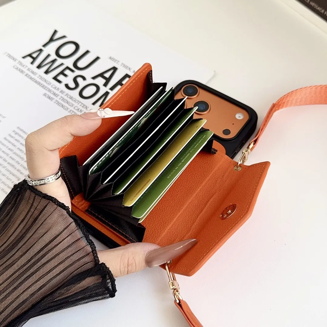 LV压花贴皮风琴卡包横款斜挎壳（型号，iPhone7-17pm，也有三星型号）