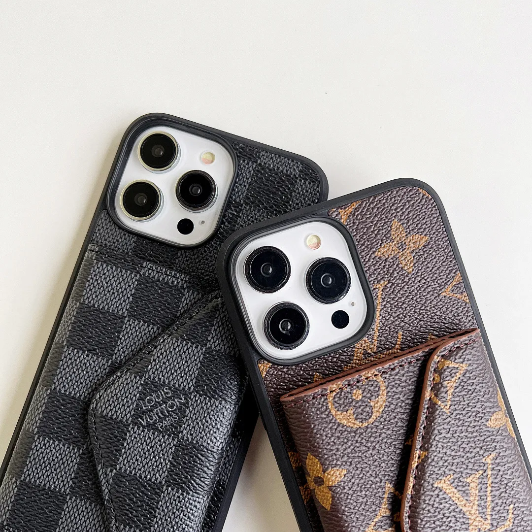 LV 格子 卡包壳三角形左右开卡包