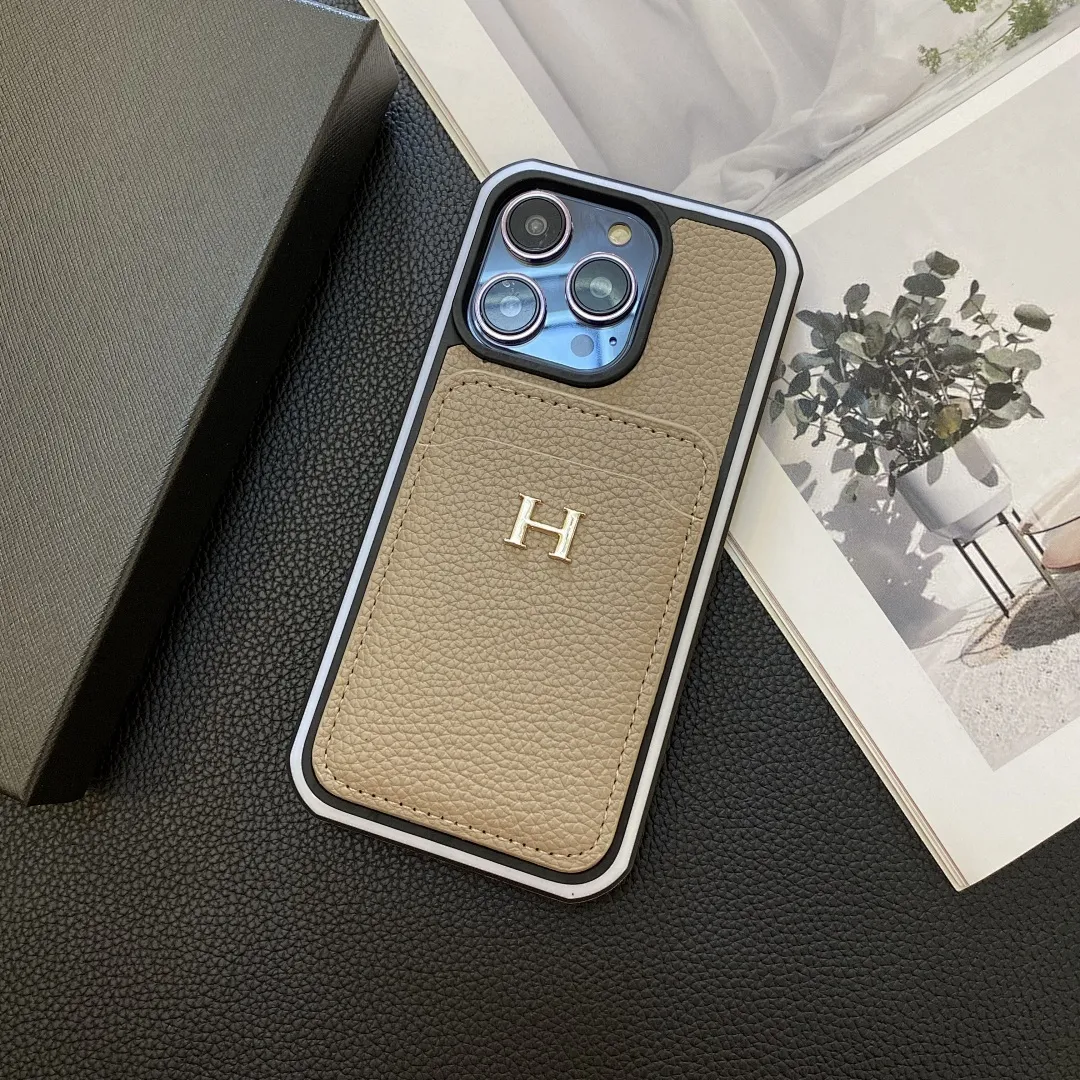 爱马仕 H金标-荔枝纹官网单插卡 双色边壳