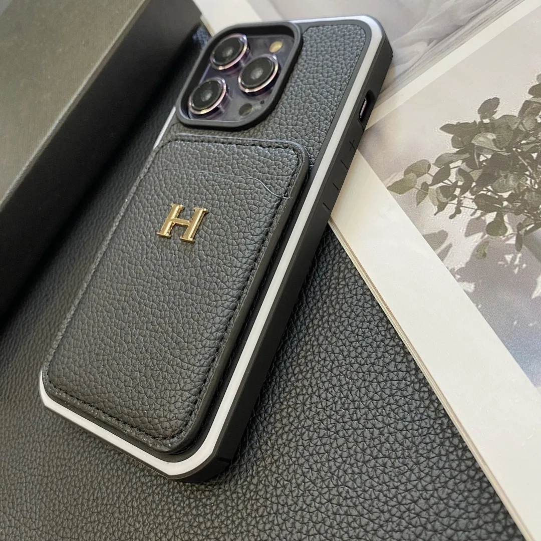 爱马仕 H金标-荔枝纹官网单插卡 双色边壳