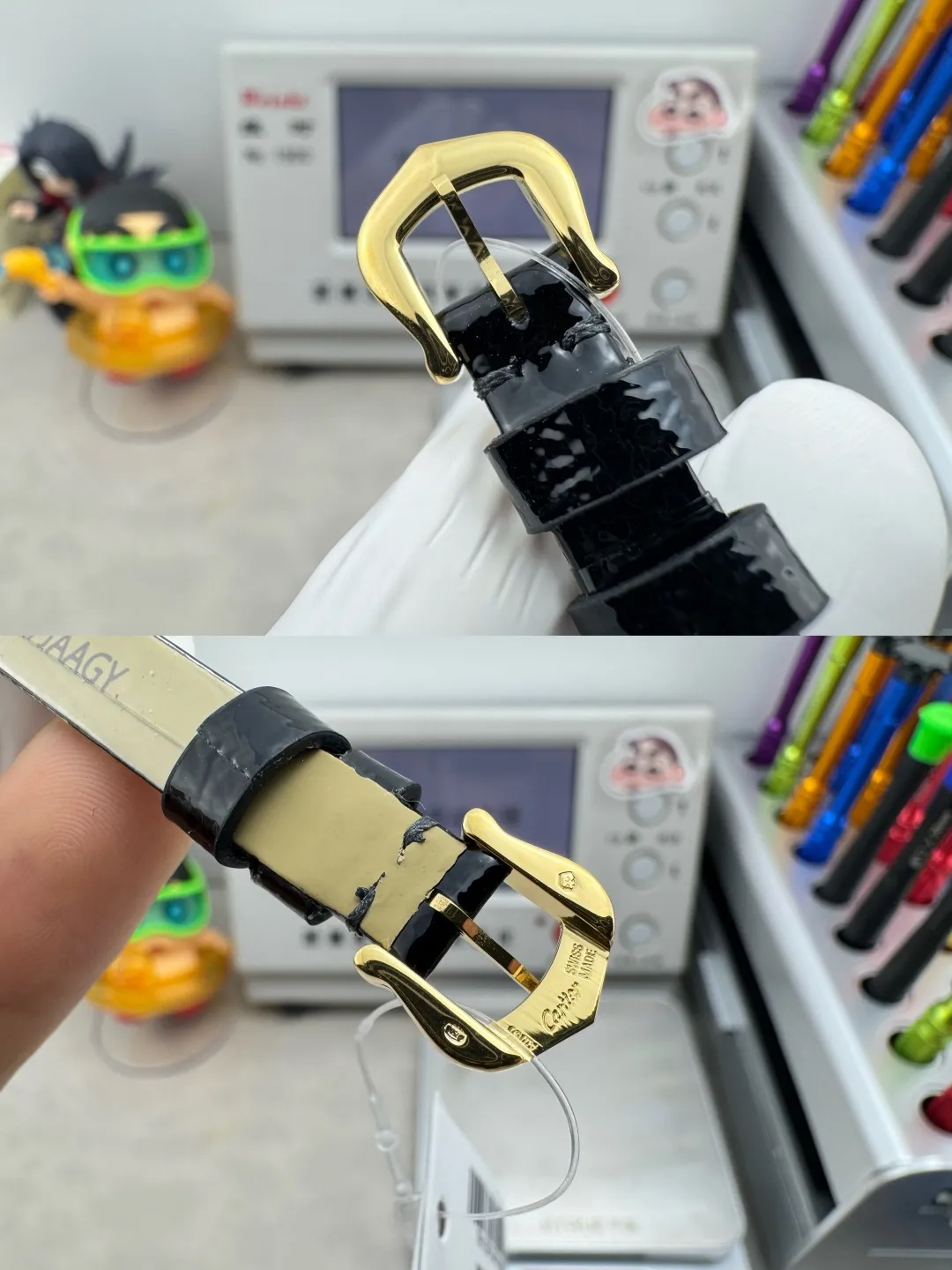 M1 Factory 卡地亚迷你浴缸，Cartier Mini Baignoire 长在每个人心尖上的审美。玲珑小巧却有极具辨识度，圆润流畅的椭园形表壳，金属光泽圆润细腻，折射出优雅与精致。独特迷你尺 寸24.6mm*18.7mm，搭配卡地亚经典的罗 马数字，烧钢蓝指针与蓝宝石浑圆表冠，简约 又不失细节。每一处设计都彰显品牌的传承 与匠心。轻盈服帖的圆弧形贴手腕设计，是 低调奢华的极致表现。无论单戴还是疊搭珠 宝都能轻松驾驭，不张扬却足以让人一眼记 住。这个就是迷你浴缸的魅力。M1出品，必属精品，致力于打造属于你命定的小金表。