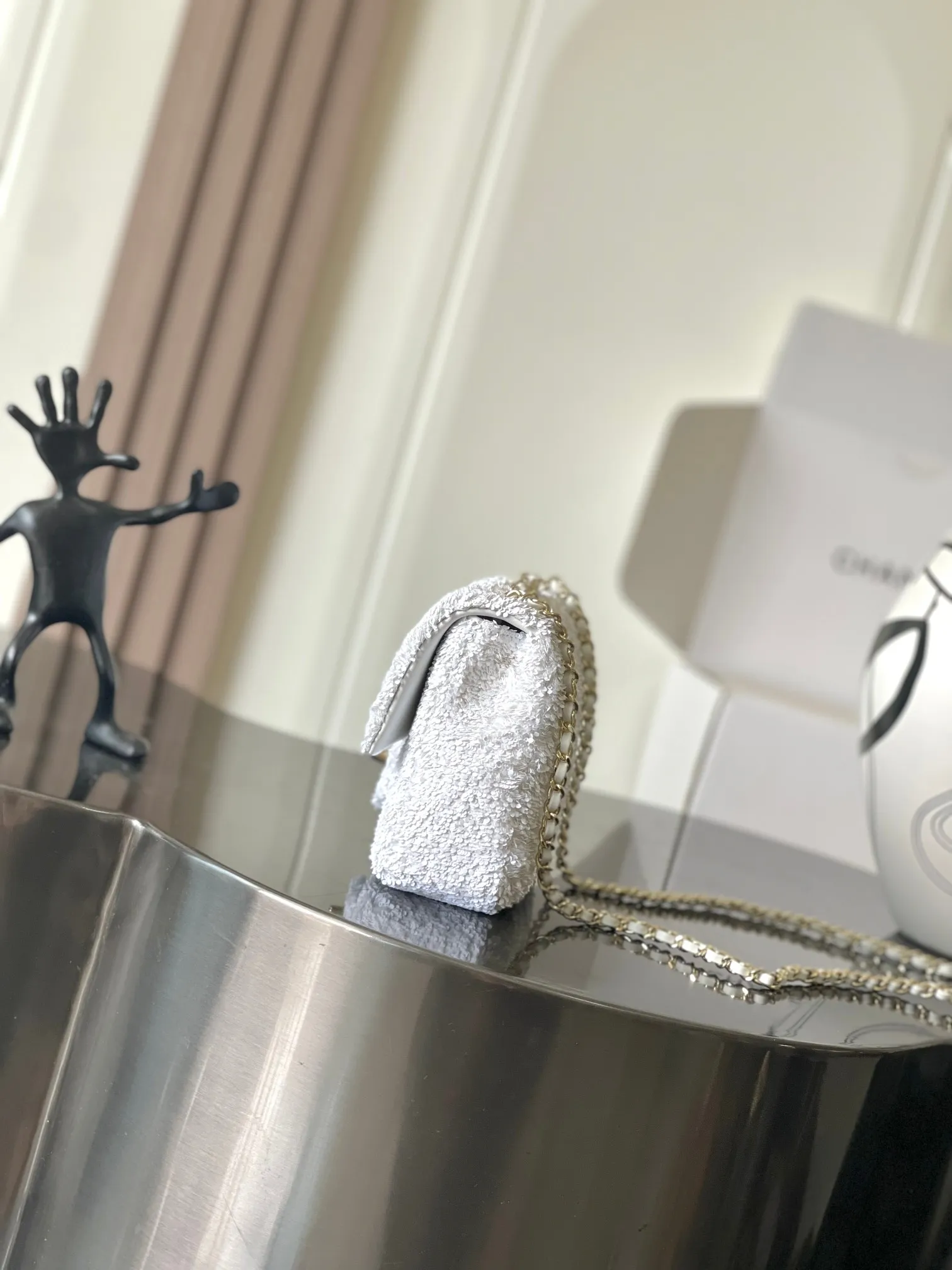 CHANEL 绗缝亮片晚宴包 羊皮内里➕全钢五金 21x14x8cm:21x14x8cm 款号:4561