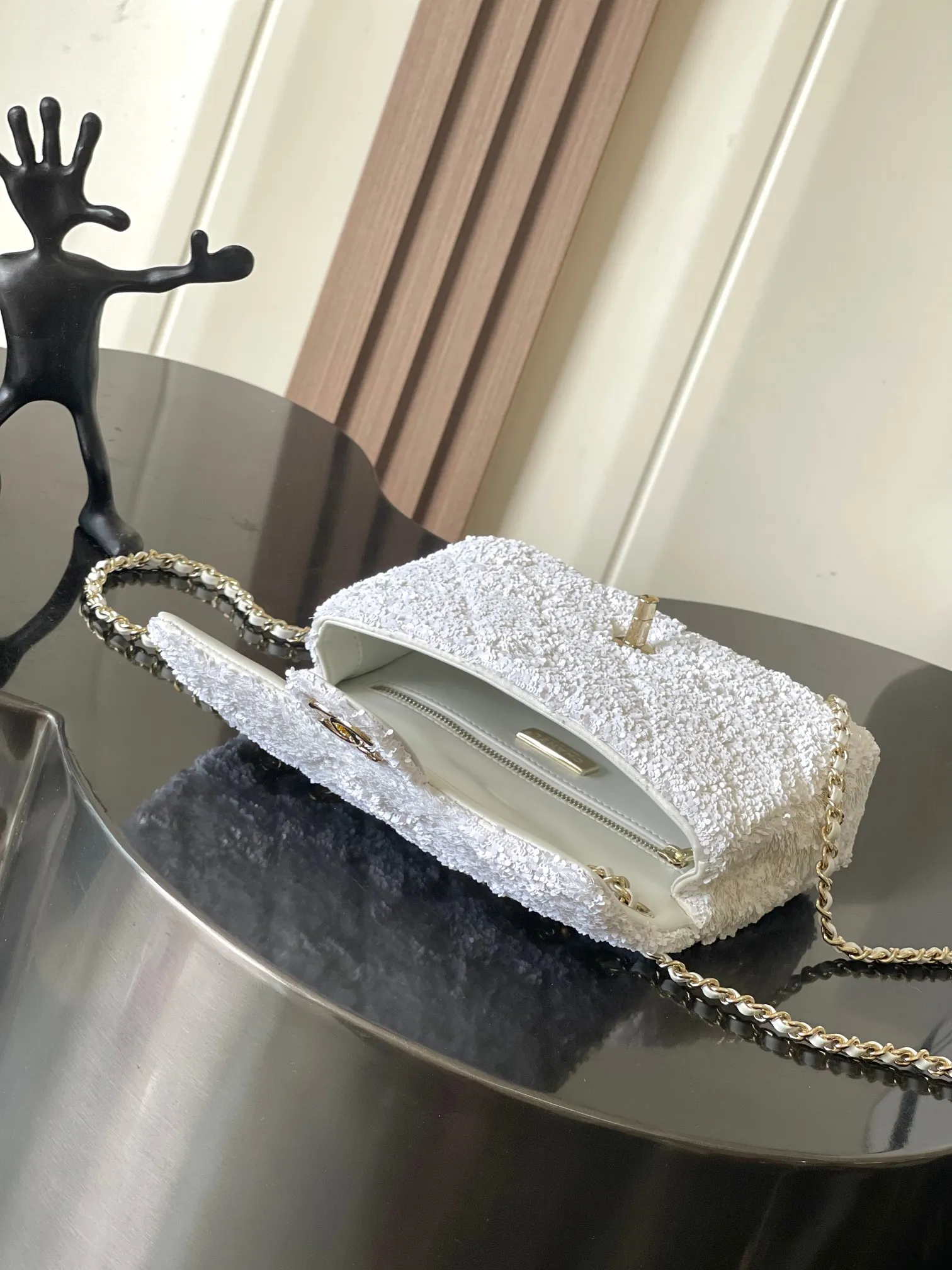 CHANEL 绗缝亮片晚宴包 羊皮内里➕全钢五金 21x14x8cm:21x14x8cm 款号:4561