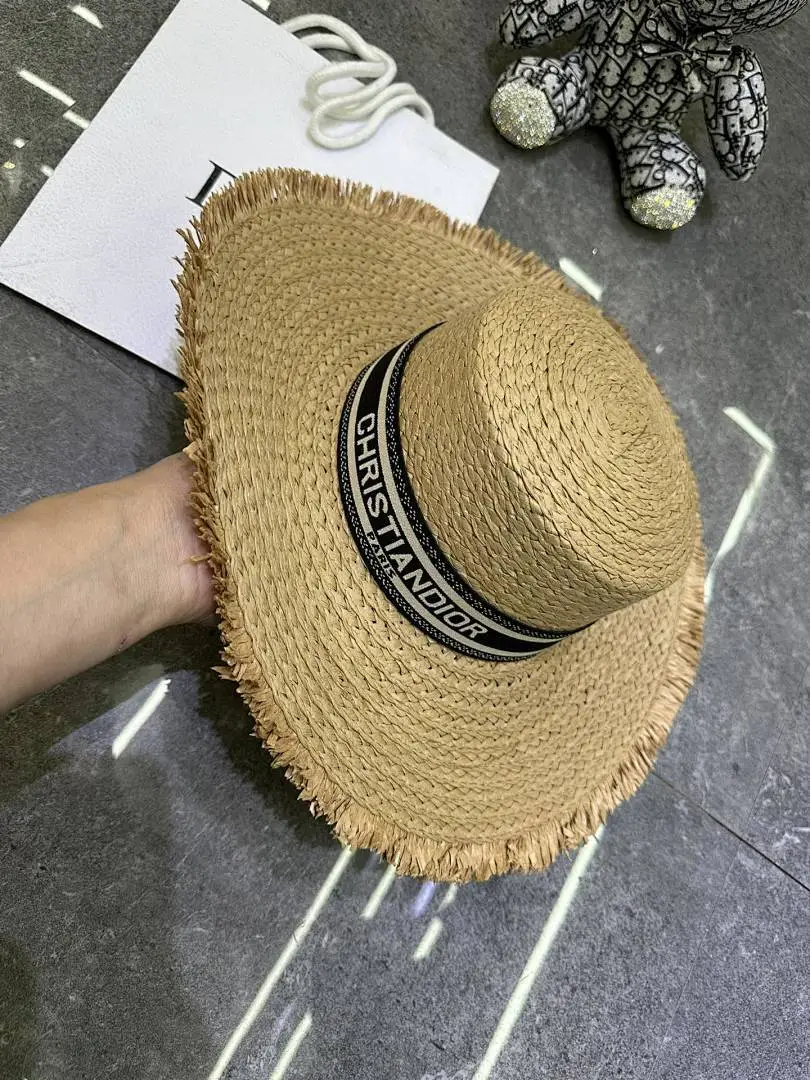 迪奥爆款手工编织平顶帽‼️‼️