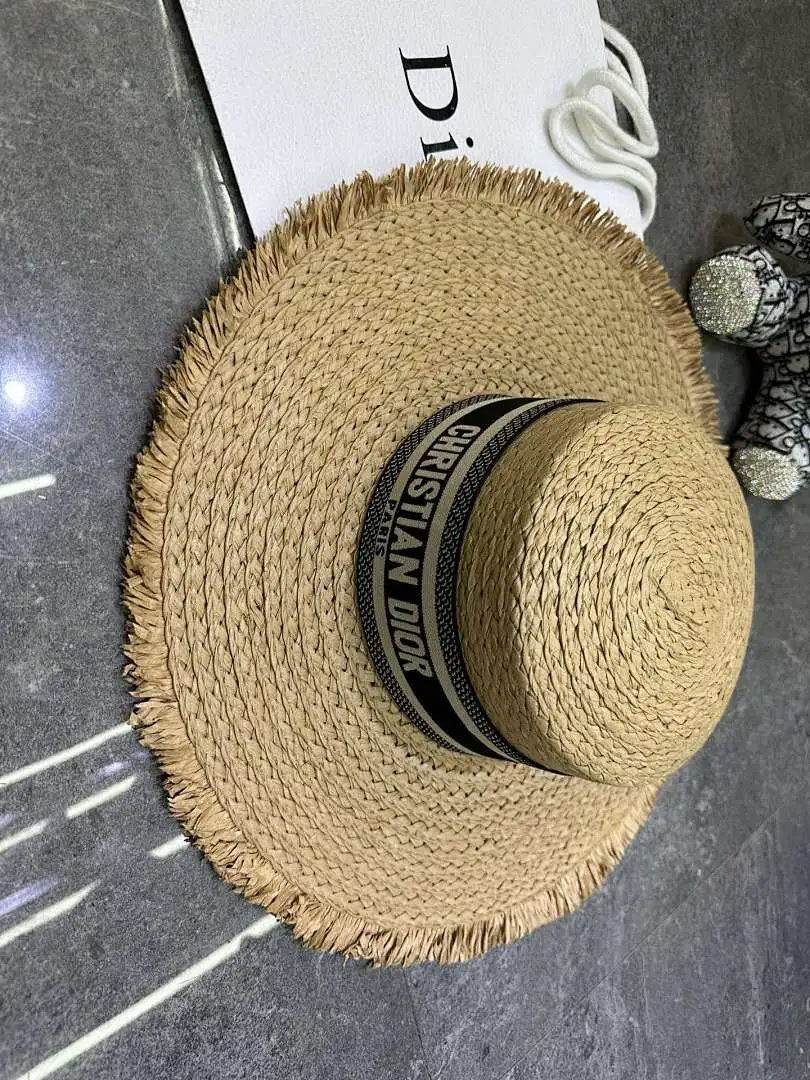 迪奥爆款手工编织平顶帽‼️‼️