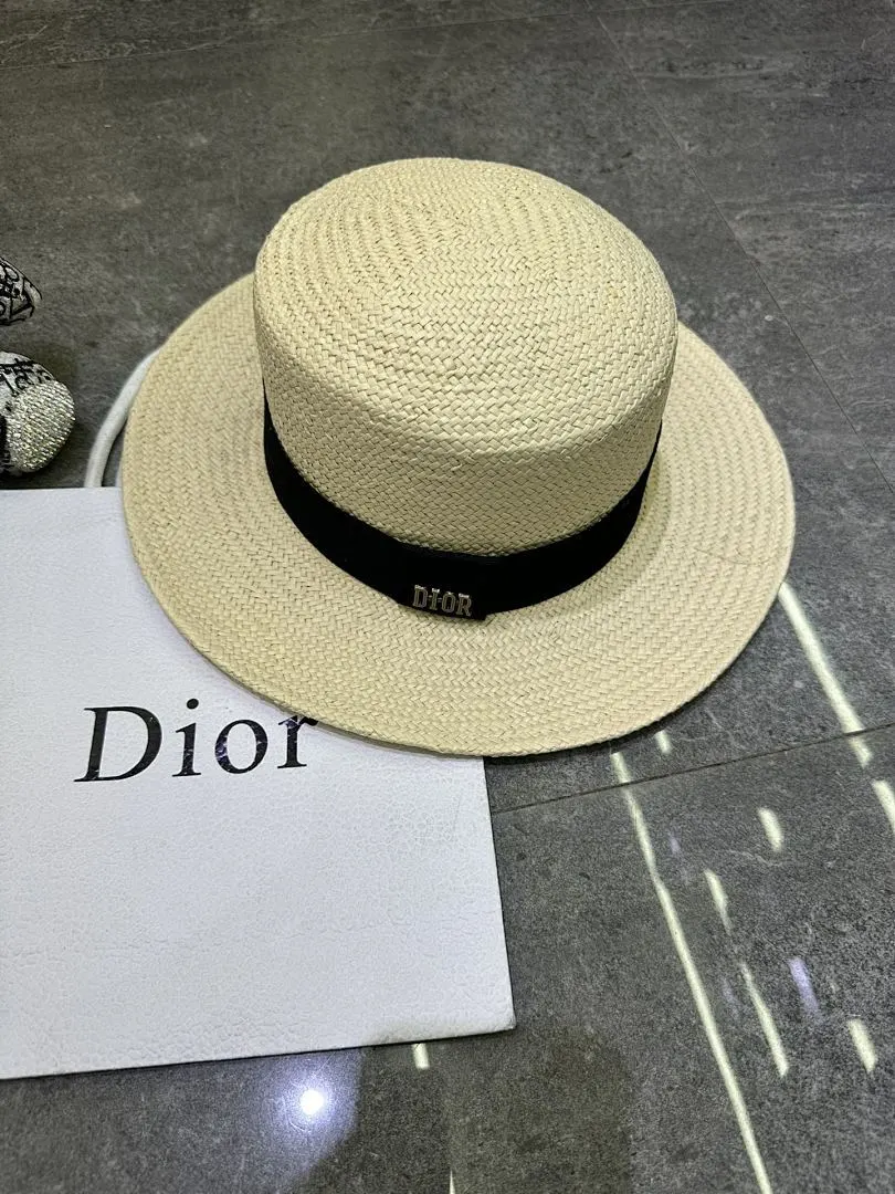 迪奥爆款手工编织平顶帽‼️‼️