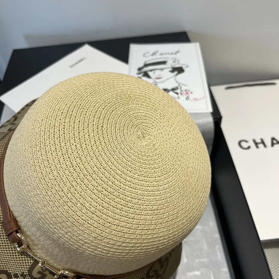 Gucci古琦皮带款草帽,细草盆帽